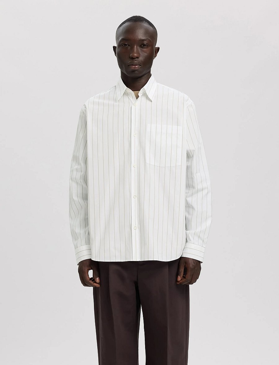 Annarr - ANRASLUND CLASSIC STRIPE LS SHIRT - gestreifte hemden - brilliant white - 0
