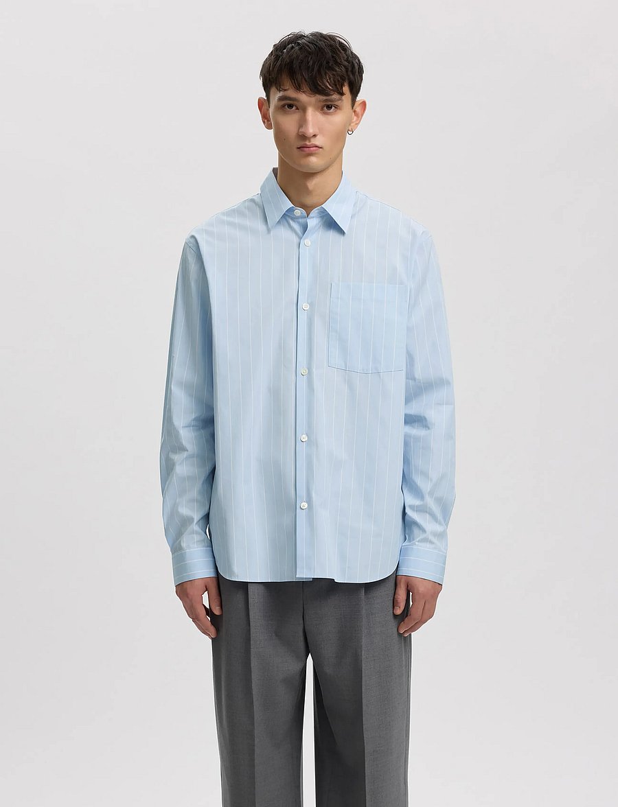 Annarr - ANRASLUND CLASSIC STRIPE LS SHIRT - gestreifte hemden - cashmere blue - 0
