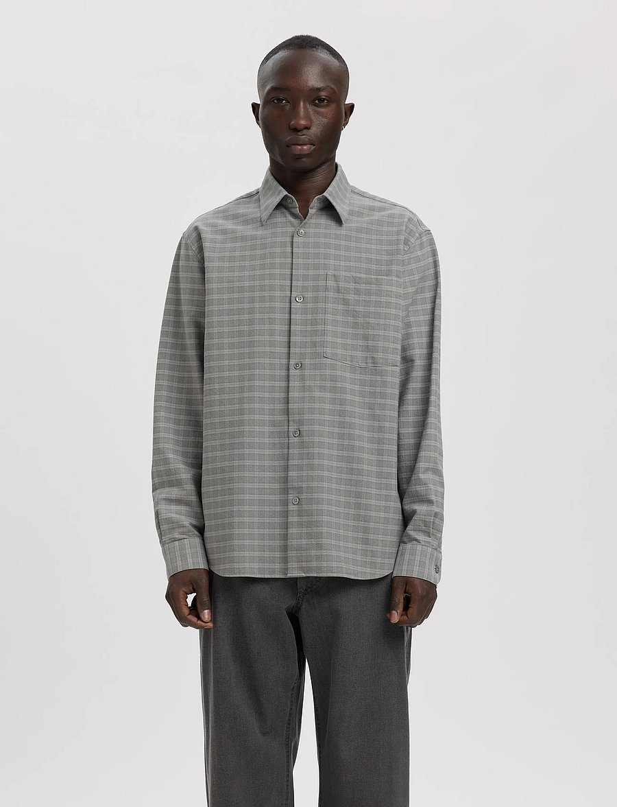 Annarr - ANRASLUND MIX OXFORD LS SHIRT - oxford skjorter - chiseled stone - 0