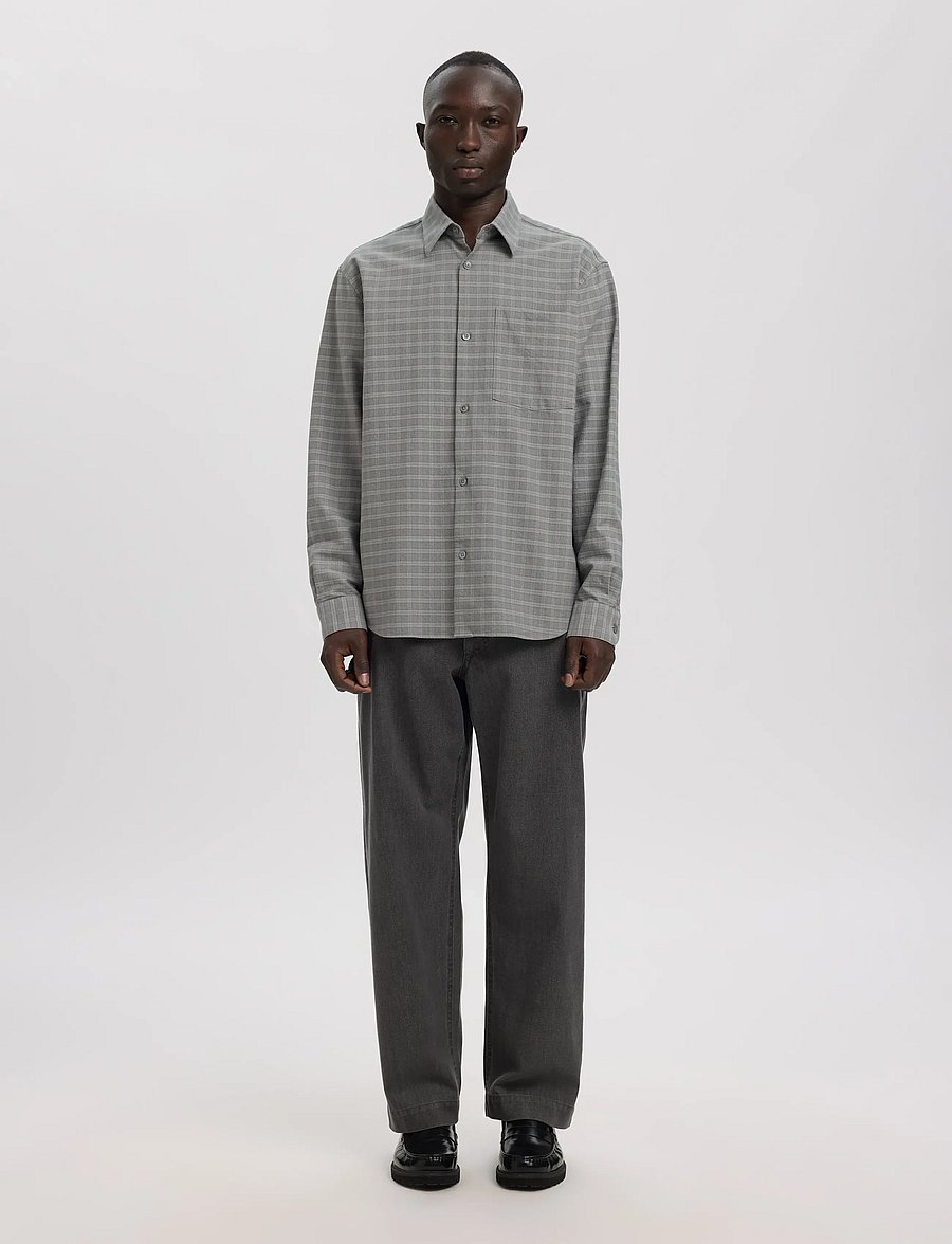Annarr - ANRASLUND MIX OXFORD LS SHIRT - oxford skjorter - chiseled stone - 4