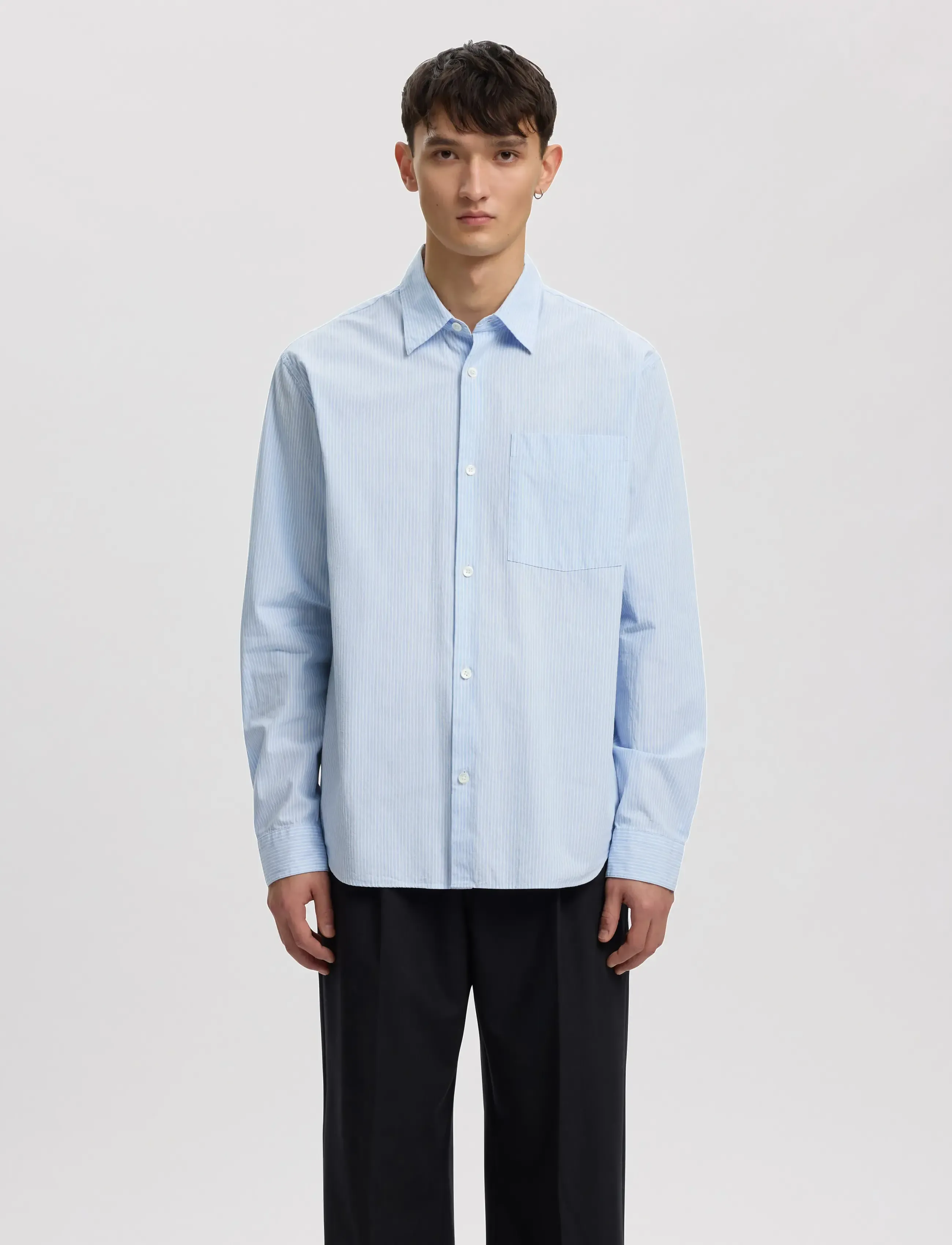 Annarr ANRASLUND SEERSUCKER MIX LS SHIRT - Annarr - AZURE BLUE / blue