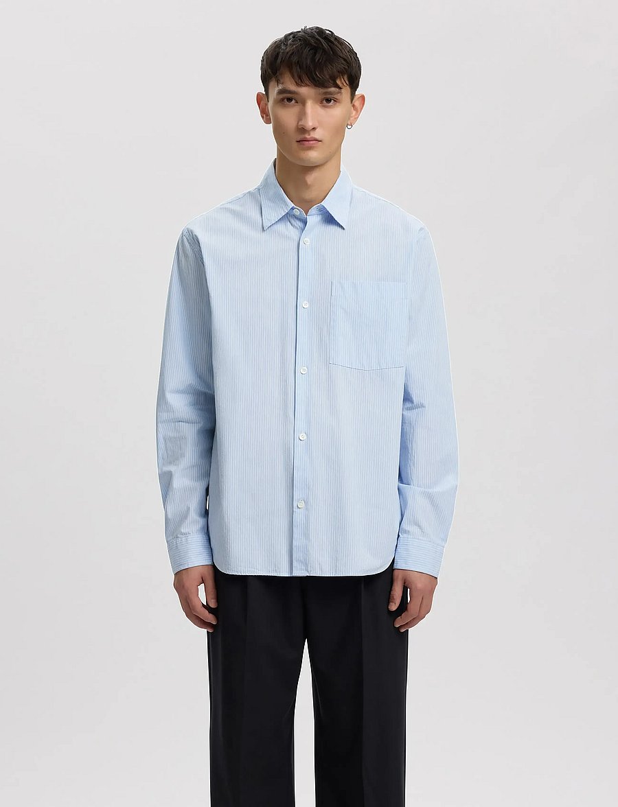 Annarr - ANRASLUND SEERSUCKER MIX LS SHIRT - azure blue - 0