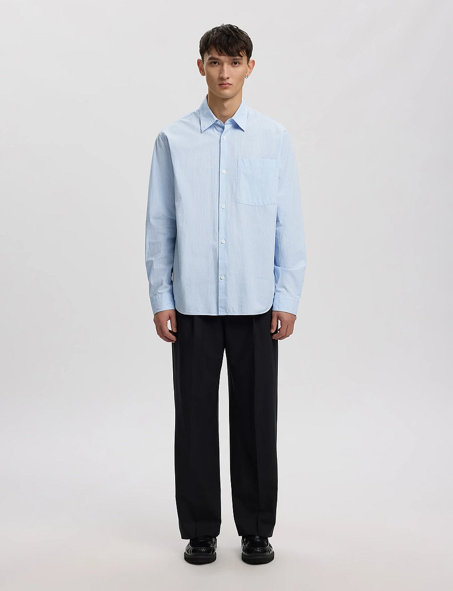 Annarr - ANRASLUND SEERSUCKER MIX LS SHIRT - azure blue - 4