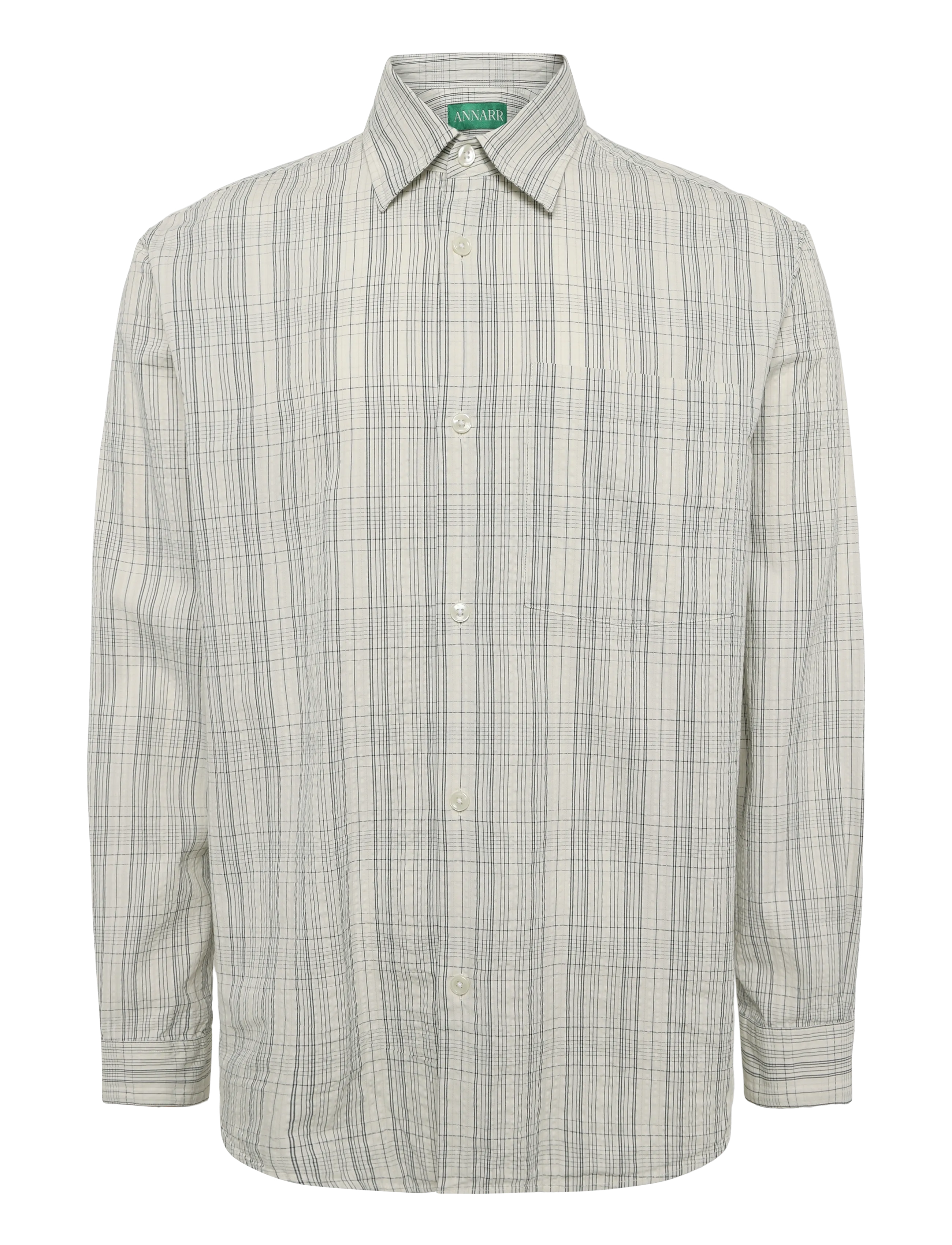 Annarr - ANRASLUND SEERSUCKER MIX LS SHIRT - randiga skjortor - birch - 1