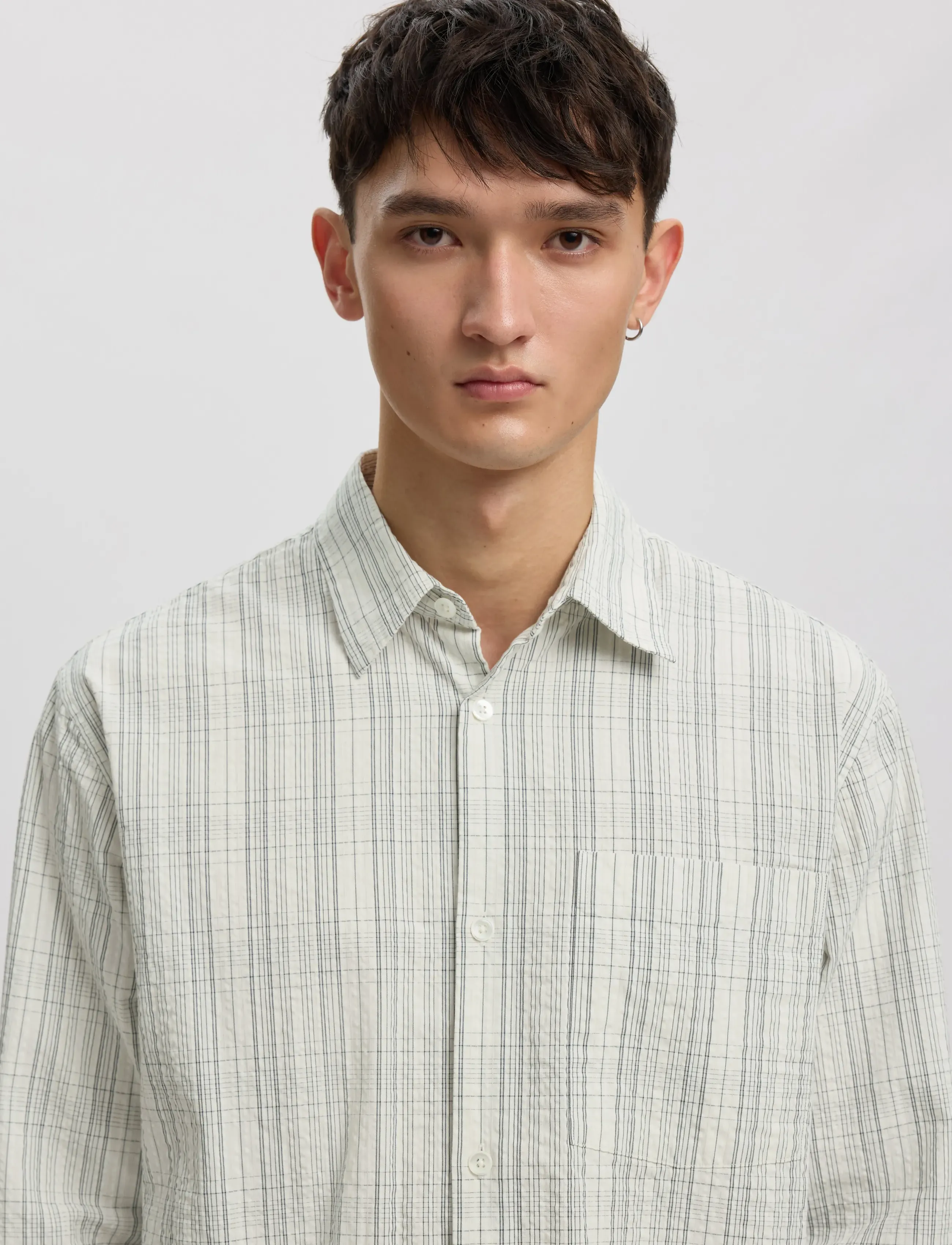 Annarr - ANRASLUND SEERSUCKER MIX LS SHIRT - randiga skjortor - birch - 5