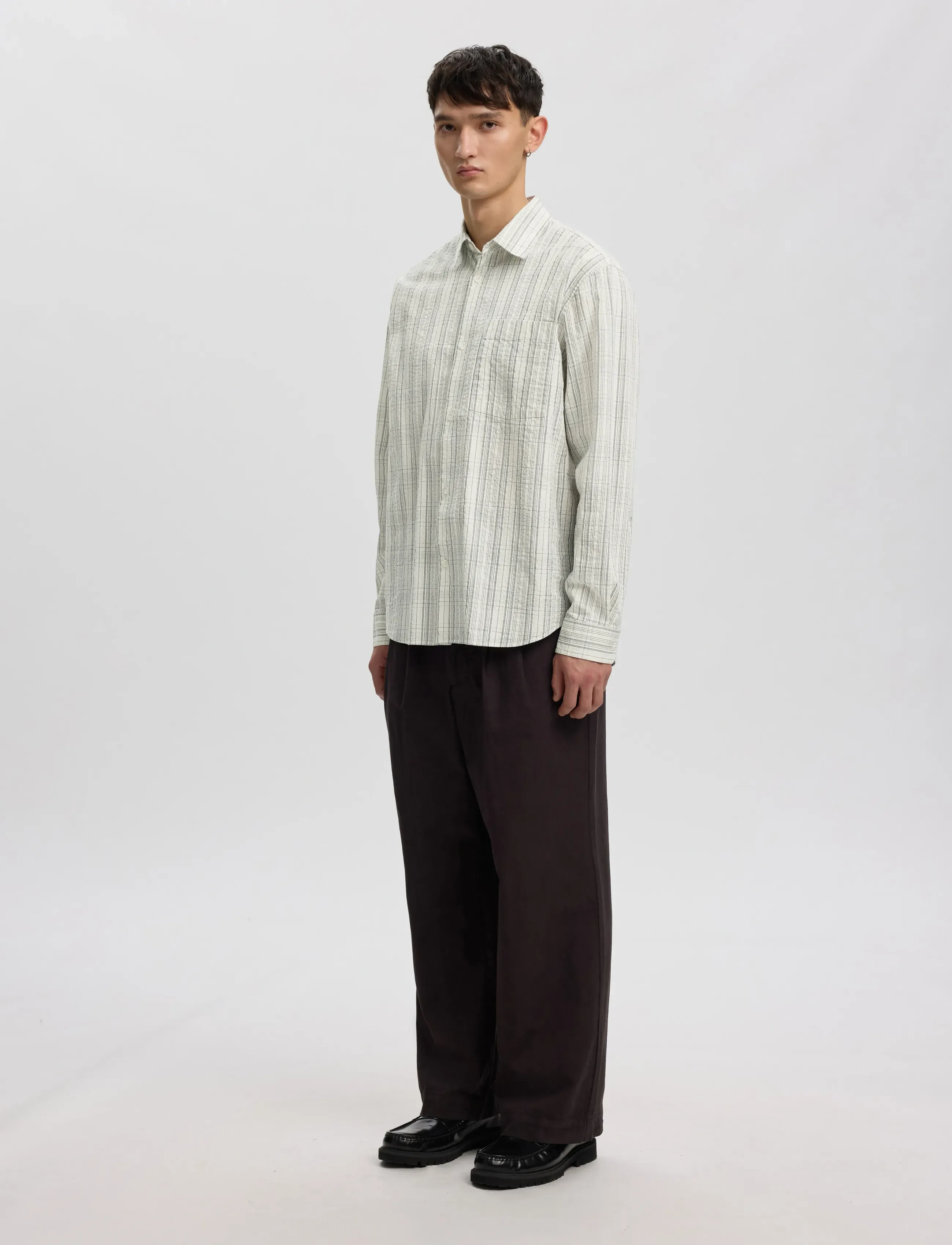 ANNARR Anraslund Seersucker Mix Ls Shirt casual skjortor herr – bild 5