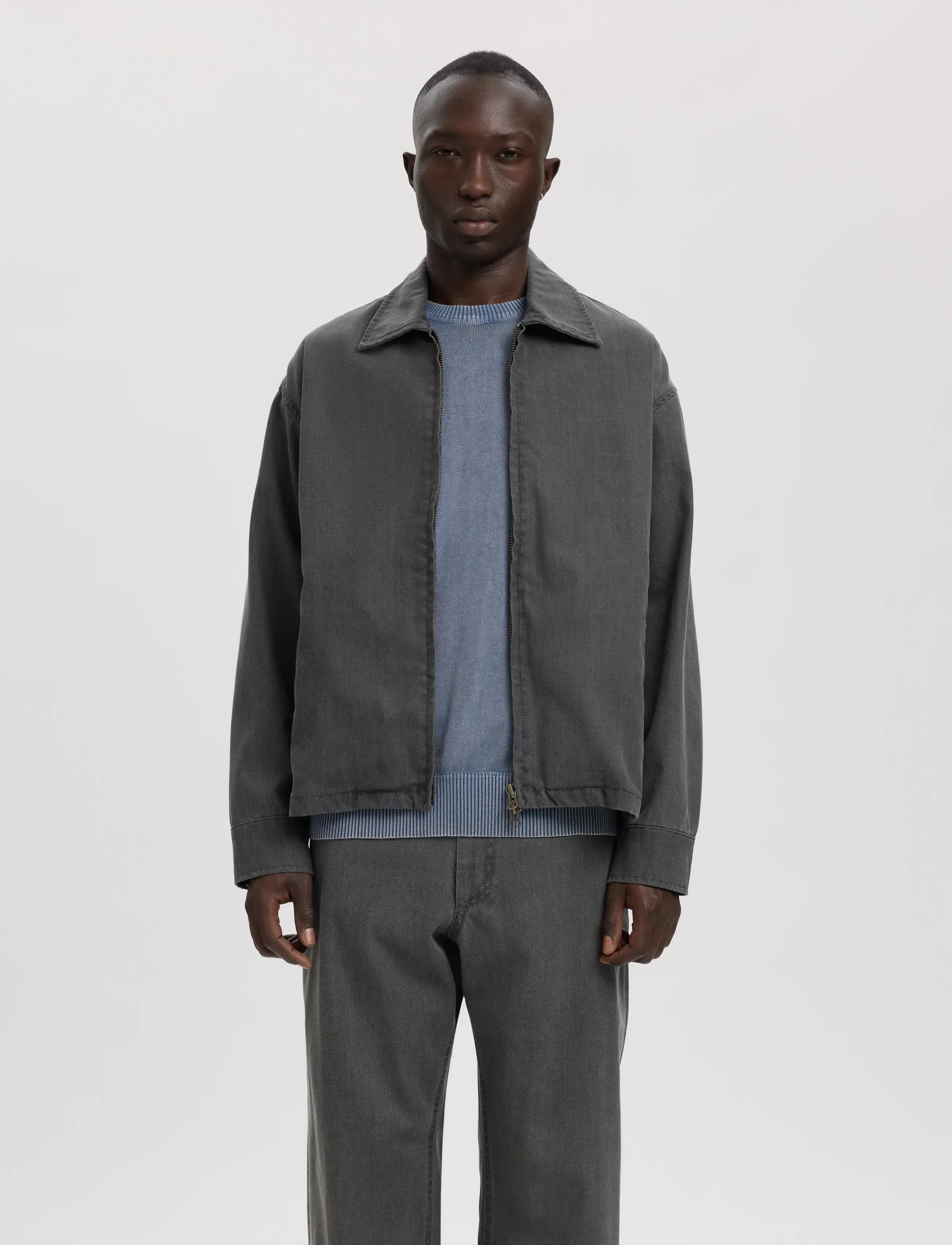 Annarr Anrtyrell Selvedge Denim Lg Jacket, S, Grey, Denim > Unlined Denim Jackets, Herre