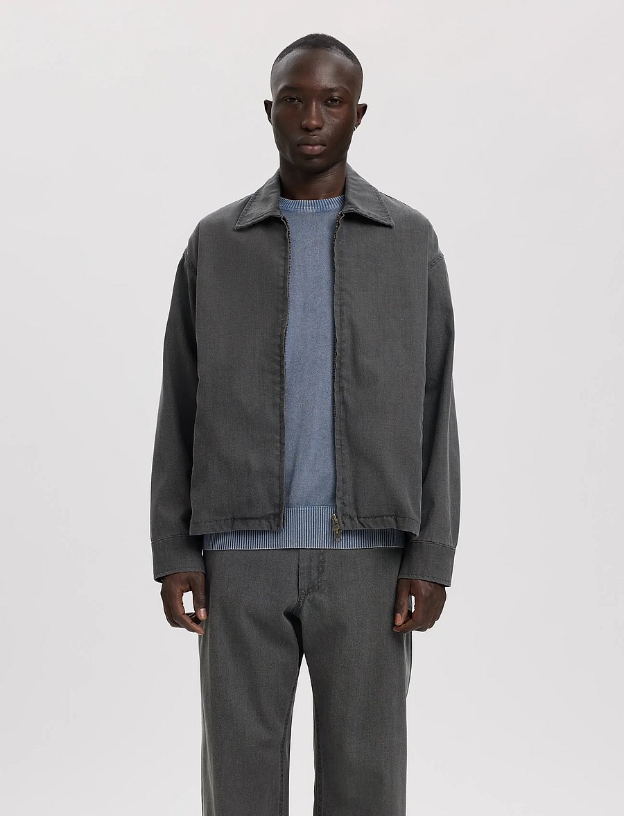 Annarr - ANRTYRELL SELVEDGE DENIM LG JACKET - light grey denim - 0