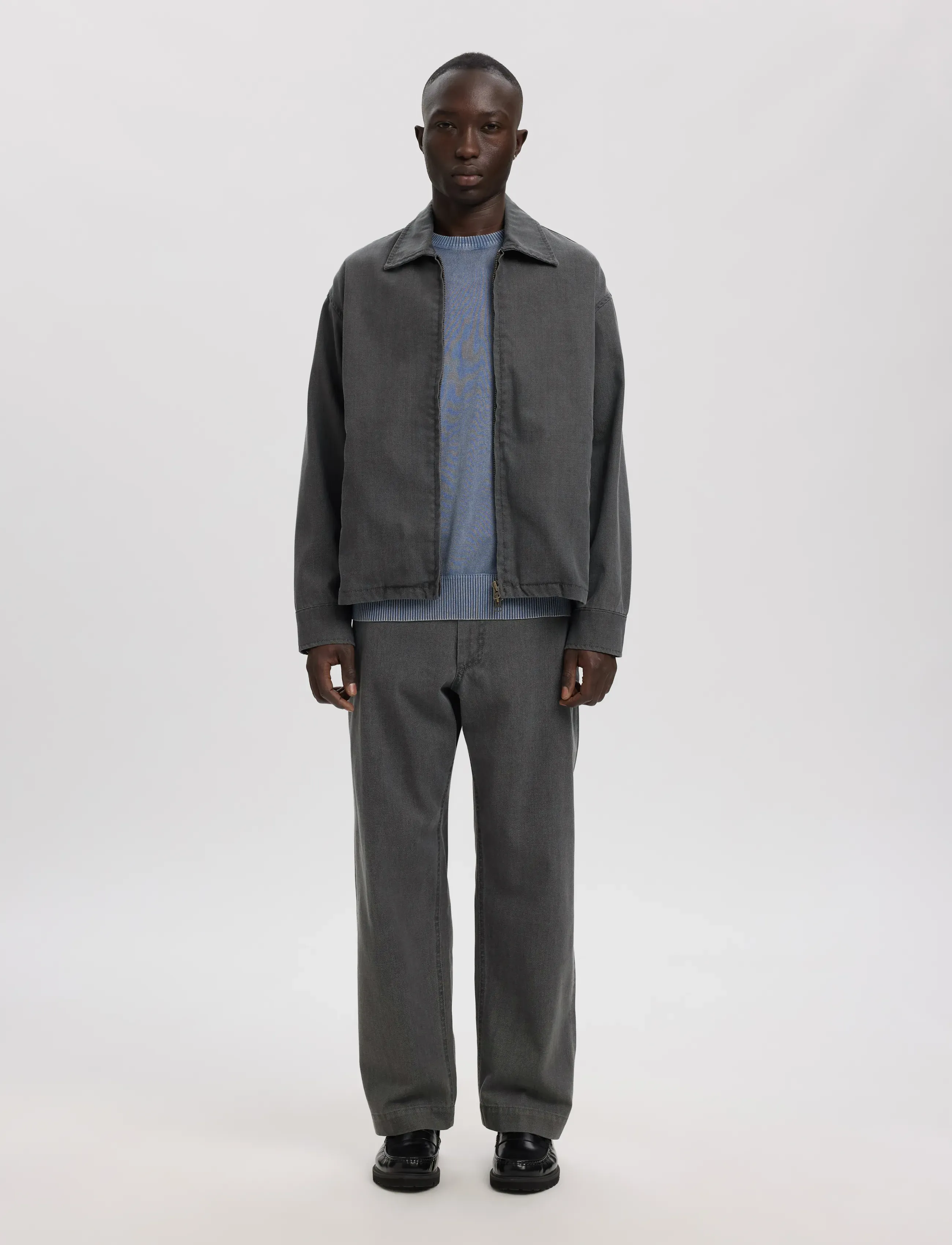 Annarr - ANRTYRELL SELVEDGE DENIM LG JACKET - light grey denim - 4
