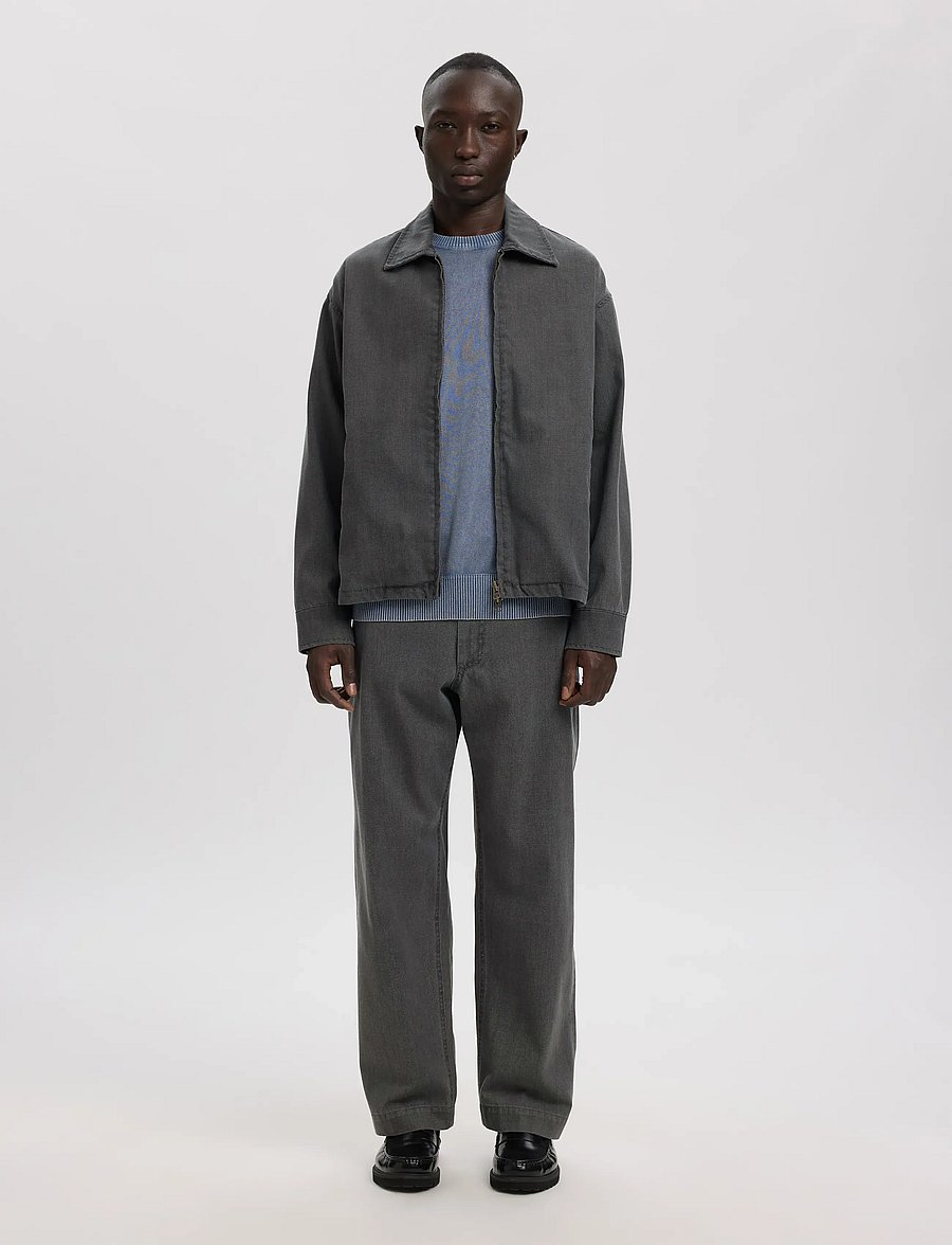 Annarr - ANRTYRELL SELVEDGE DENIM LG JACKET - light grey denim - 4