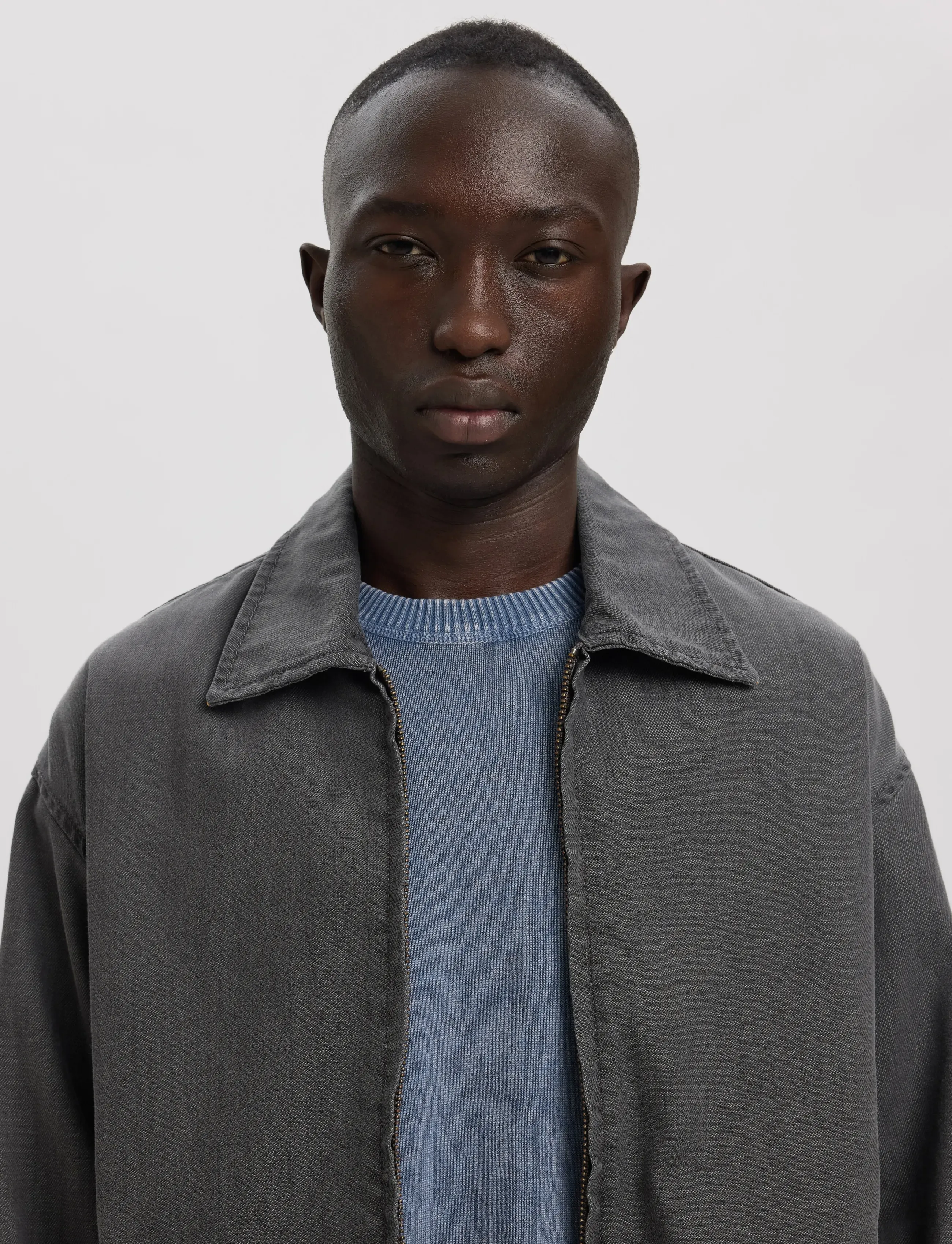 Annarr - ANRTYRELL SELVEDGE DENIM LG JACKET - light grey denim - 5