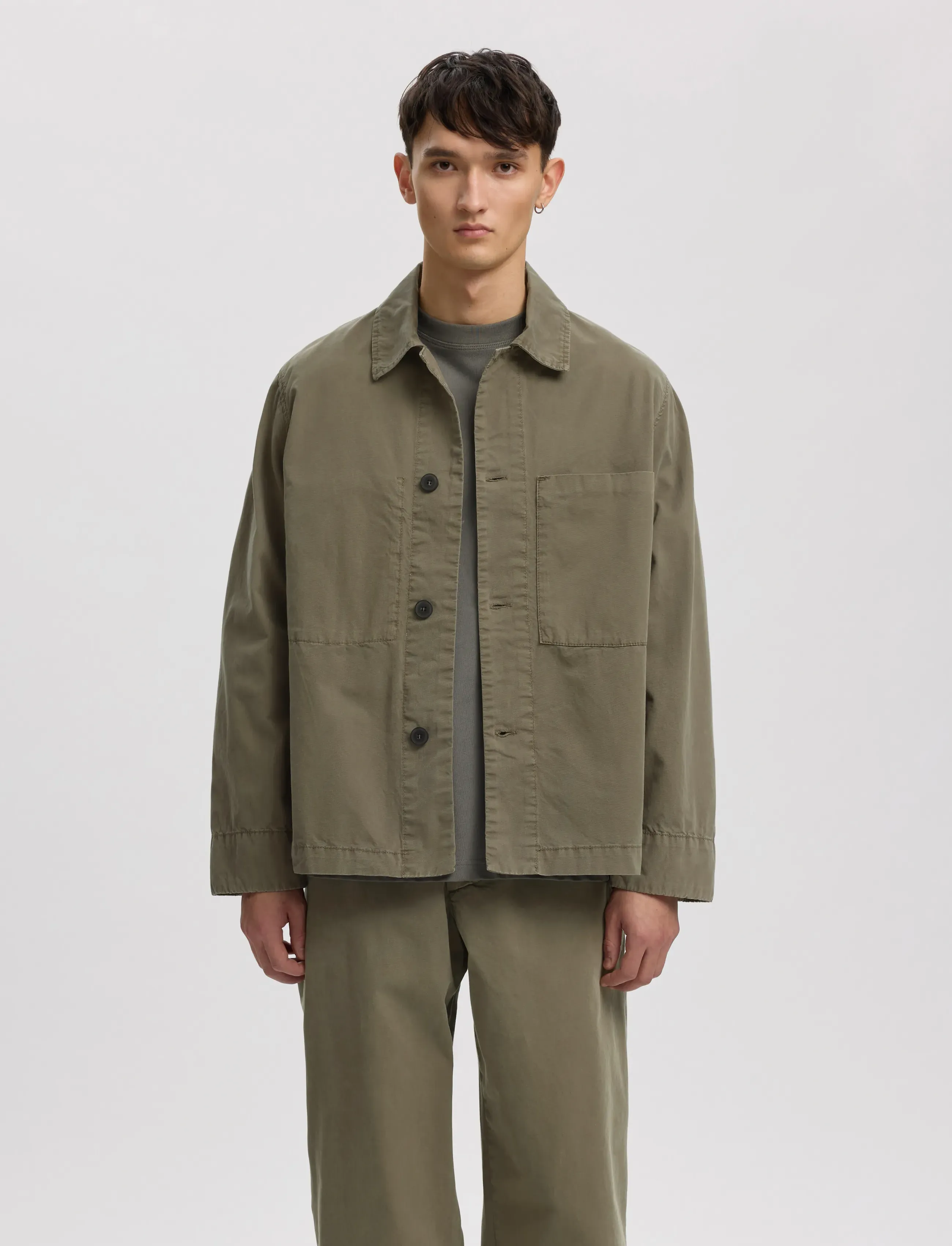 Annarr ANRHARKI LW GMT DYED OVERSHIRT - Kläder - CASTOR GRAY / khaki/green