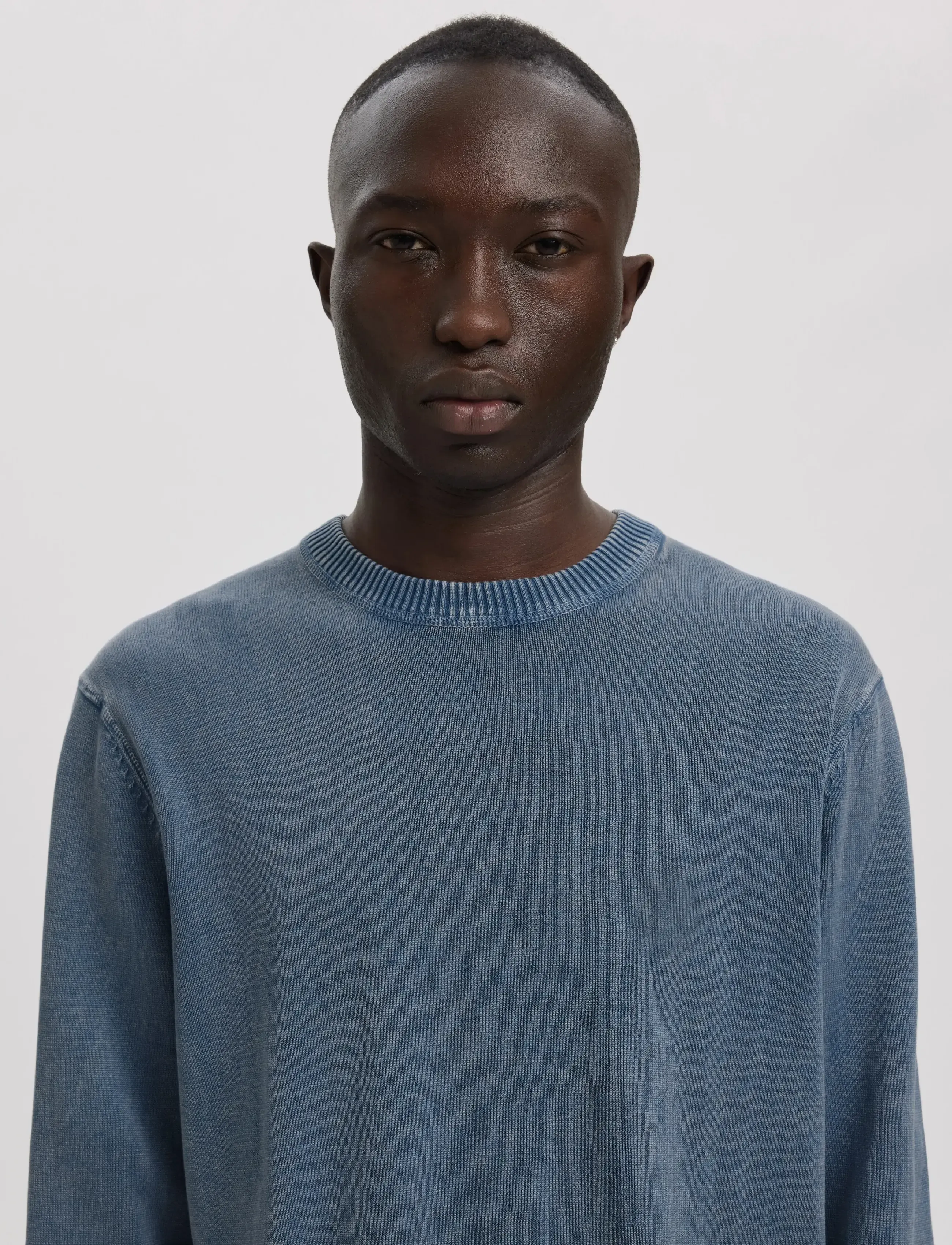 Annarr - ANRRAGI WASHED LS KNIT CREW NECK - rundhalsad - dusty blue - 5