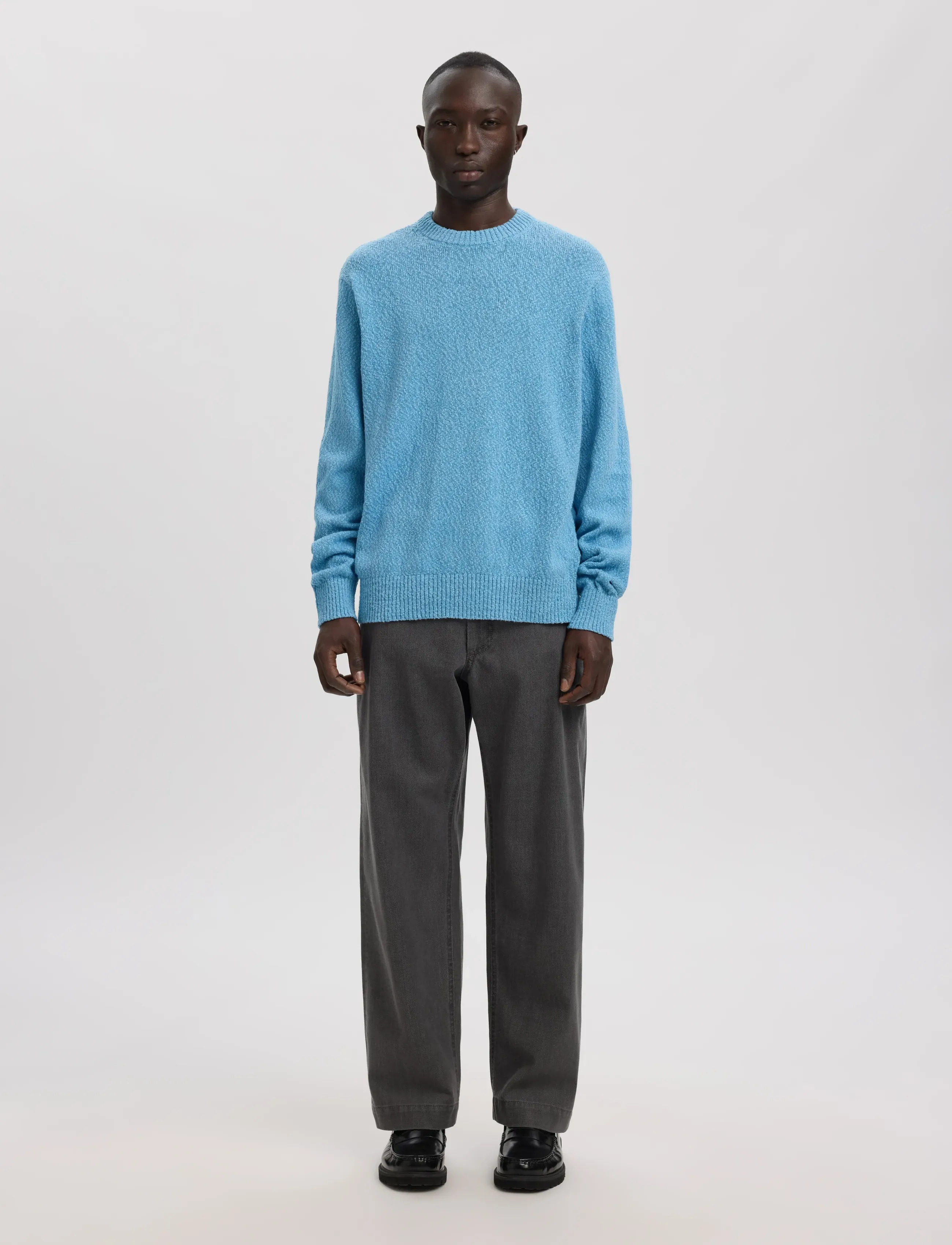 Annarr - ANRRAGI BOUCLE LS KNIT CREW NECK - bright cobalt - 4