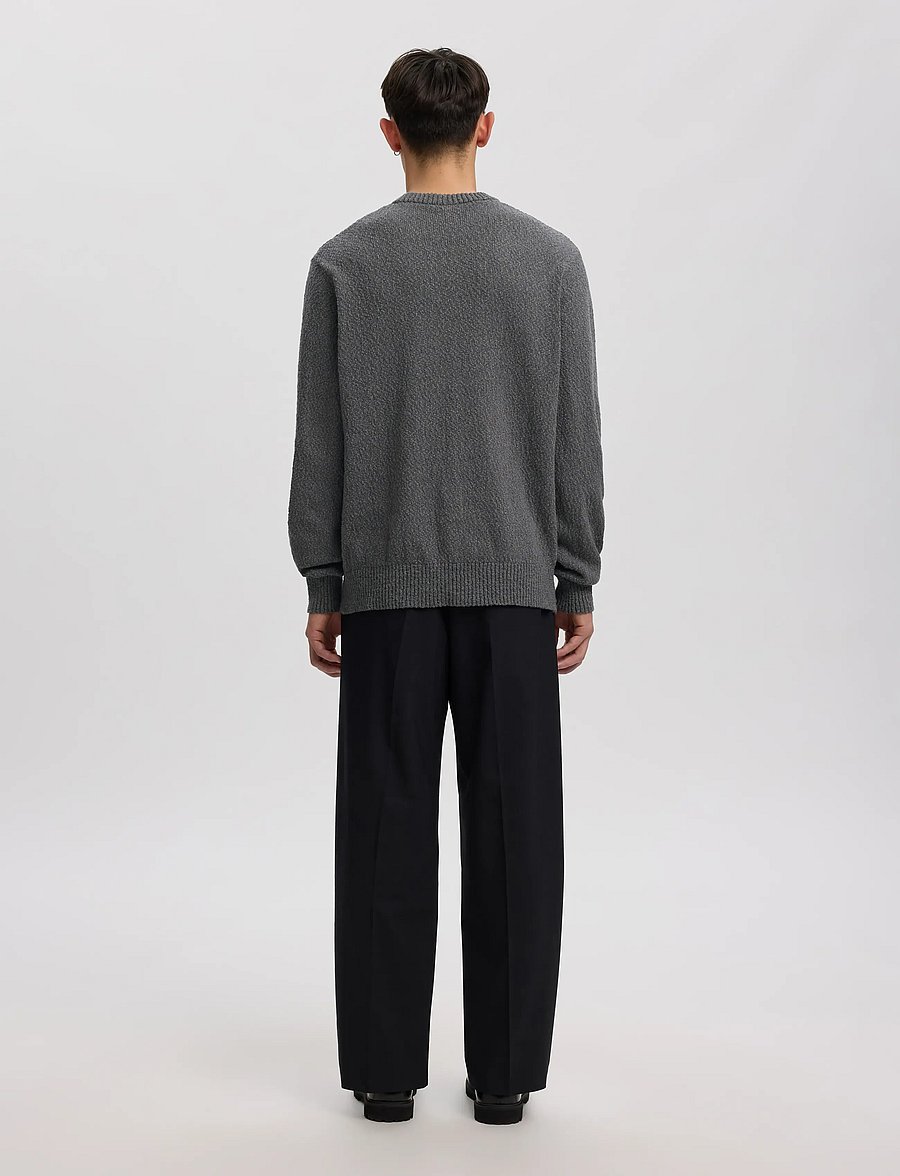Annarr - ANRRAGI BOUCLE LS KNIT CREW NECK - rundhals - dark grey - 3