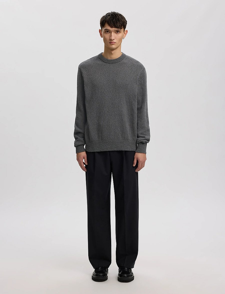 Annarr - ANRRAGI BOUCLE LS KNIT CREW NECK - rundhals - dark grey - 4