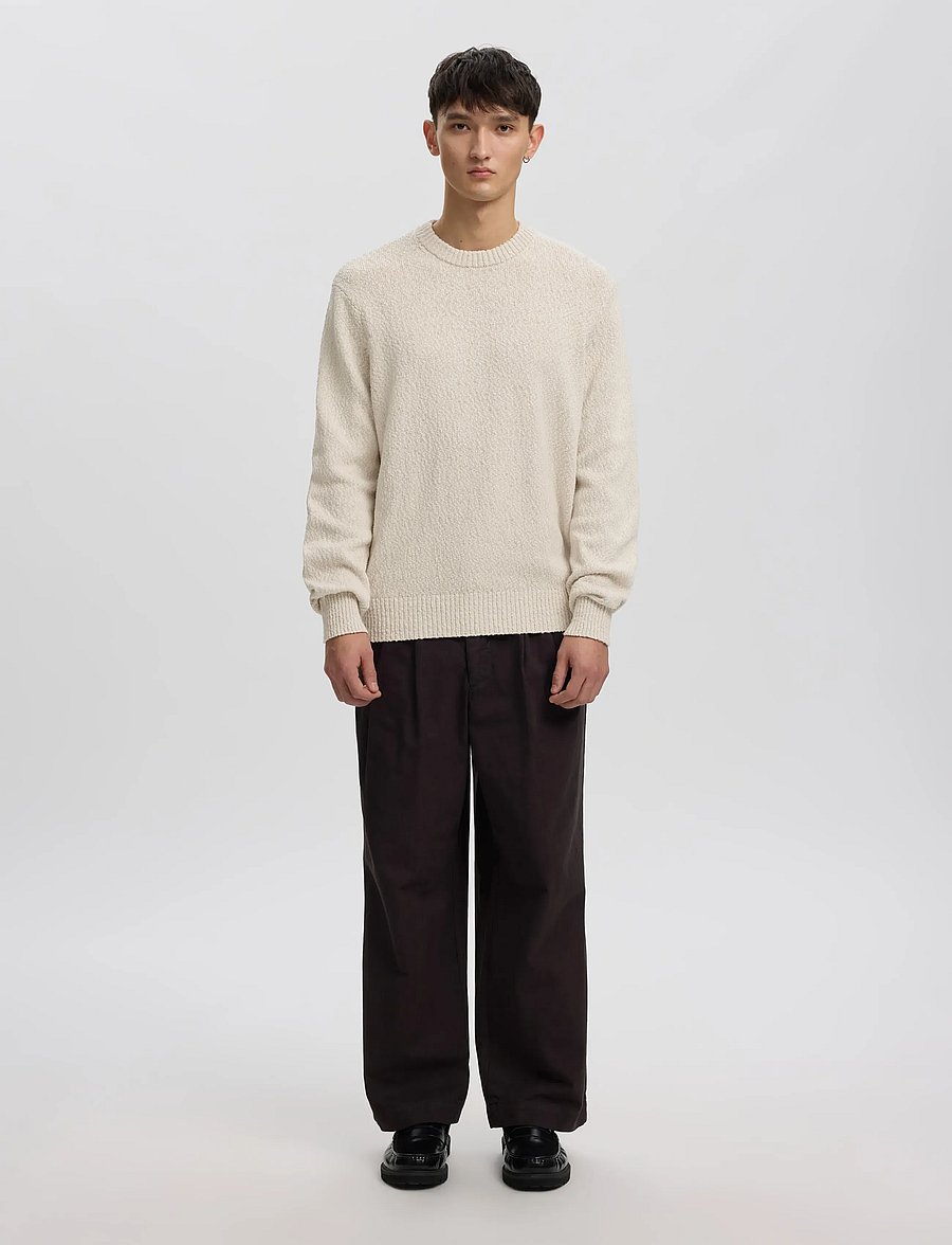 Annarr - ANRRAGI BOUCLE LS KNIT CREW NECK - rundhals - oatmeal - 4