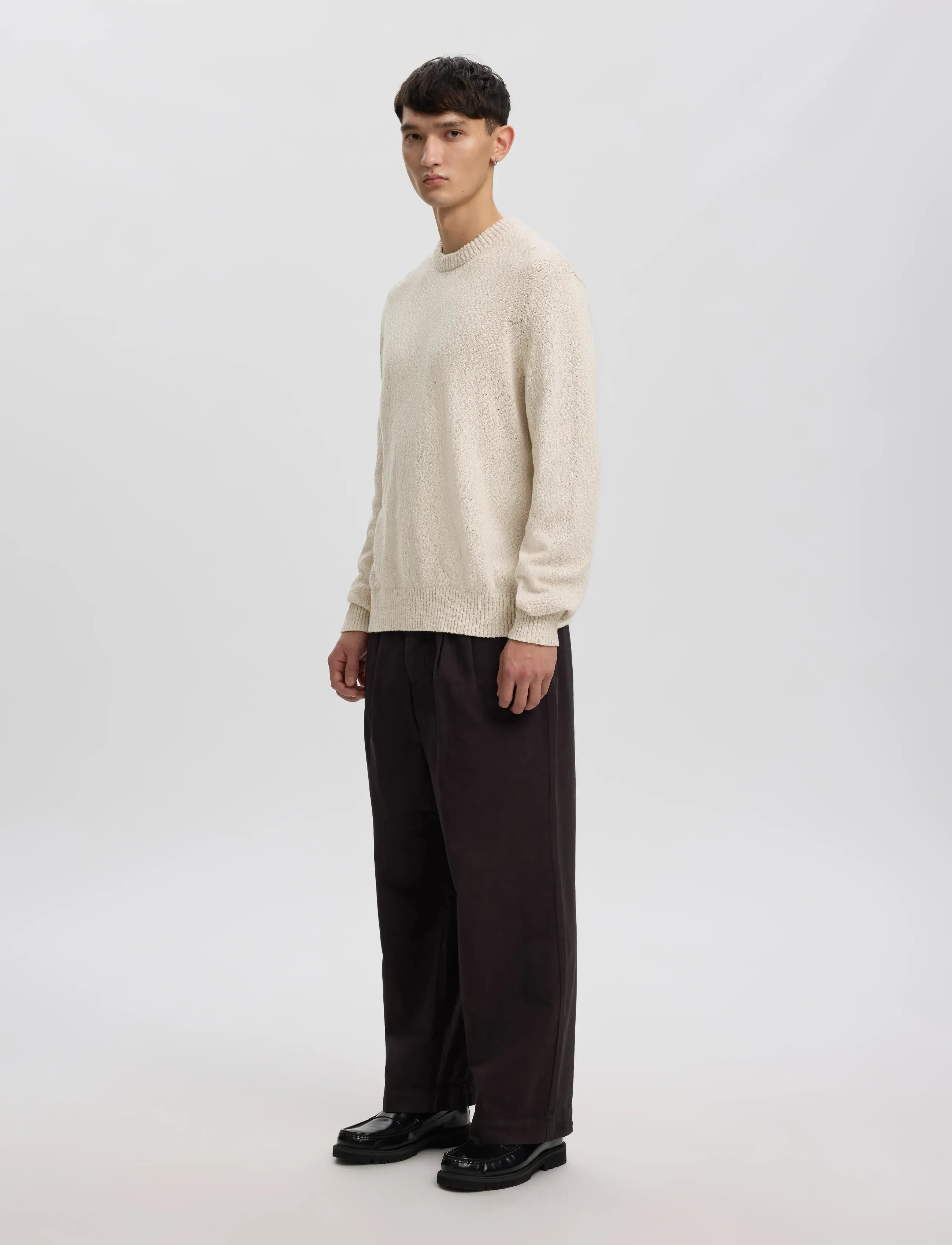 ANNARR Anrragi Boucle Ls Knit Crew Neck stickade tröjor herr – bild 5