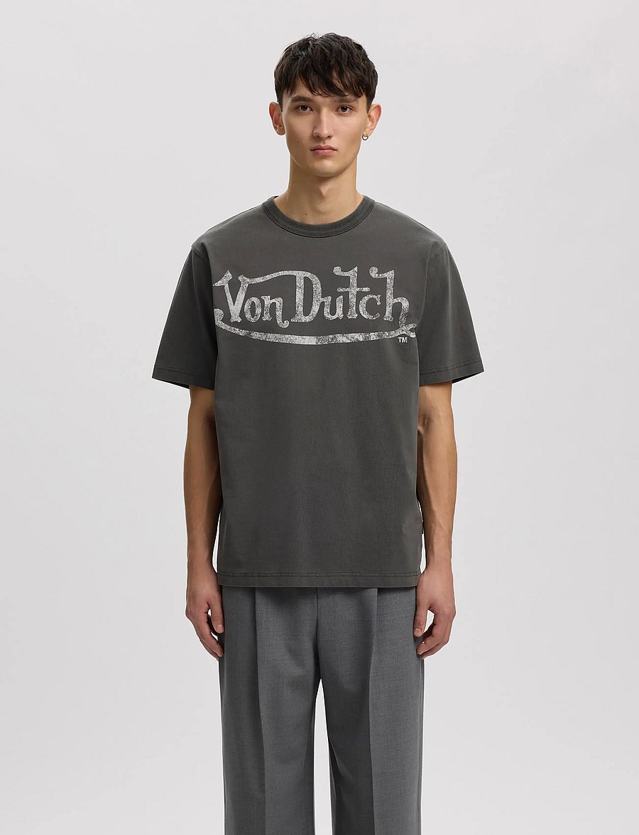 Annarr - ANRERROR DUTCH SS O-NECK TEE - kortærmede t-shirts - forged iron - 0
