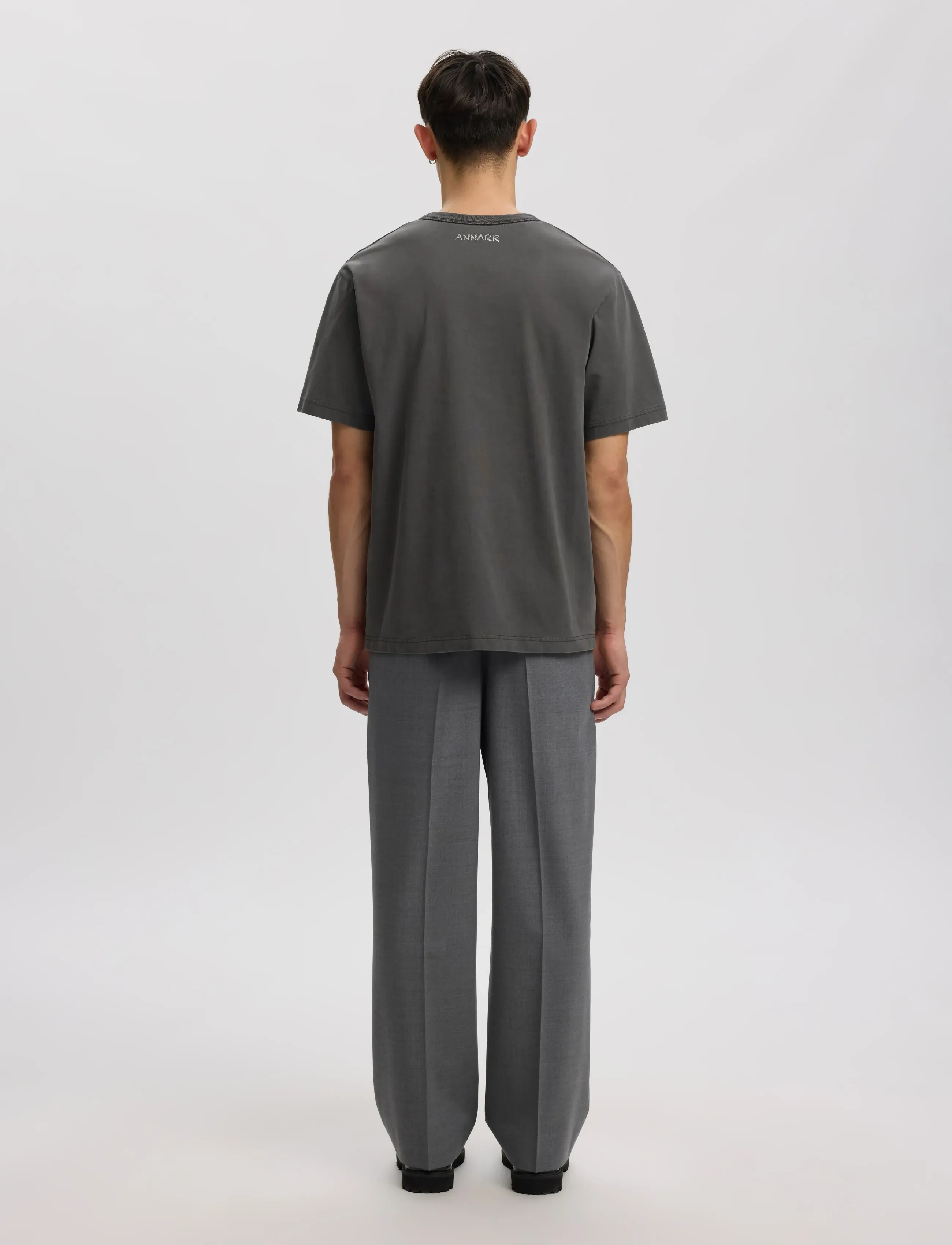 Annarr - ANRERROR DUTCH SS O-NECK TEE - kortærmede t-shirts - forged iron - 3
