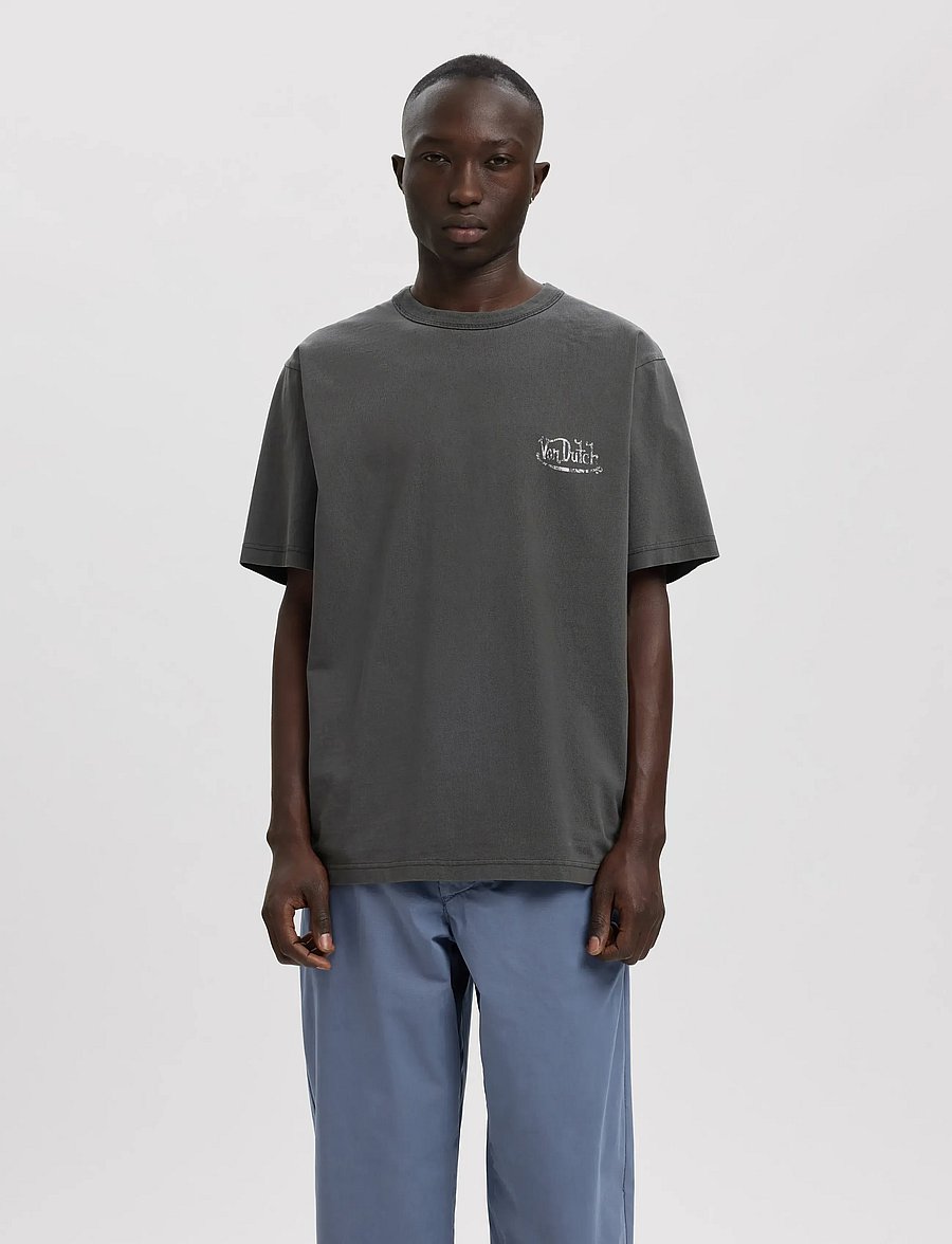 Annarr - ANRERROR DUTCH SS O-NECK TEE - kortermede t-skjorter - forged iron - 0