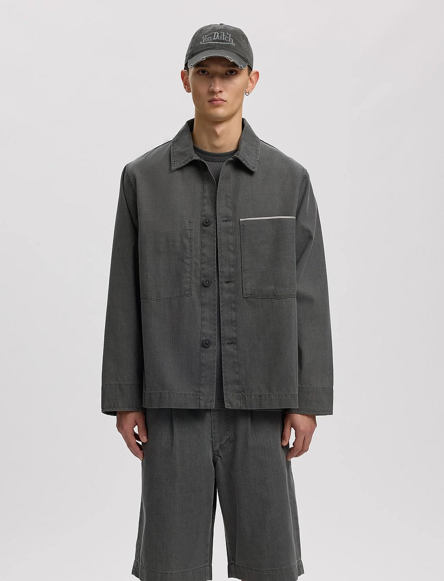 Annarr - ANRFLOKI SELVEDGE DENIM LG OVERSHIRT - light grey denim - 0