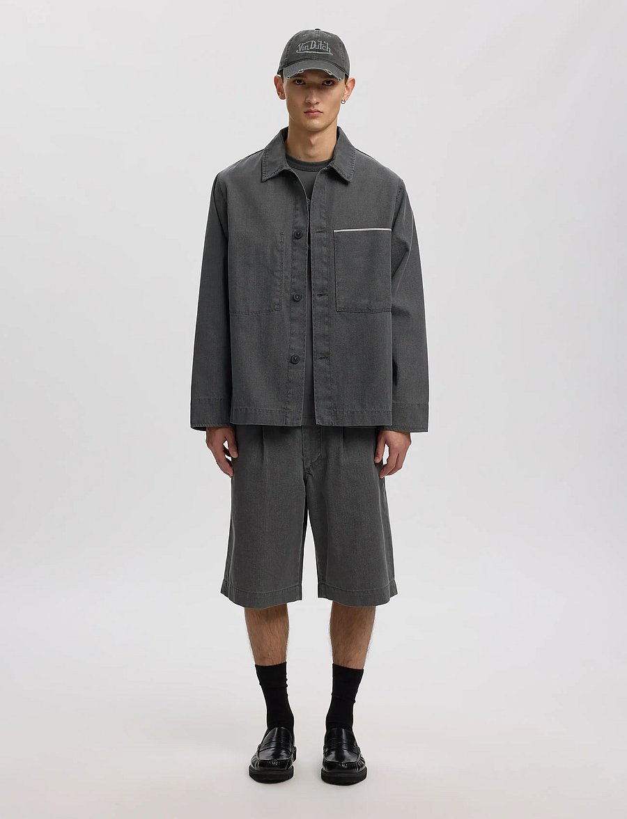 Annarr - ANRFLOKI SELVEDGE DENIM LG OVERSHIRT - light grey denim - 4