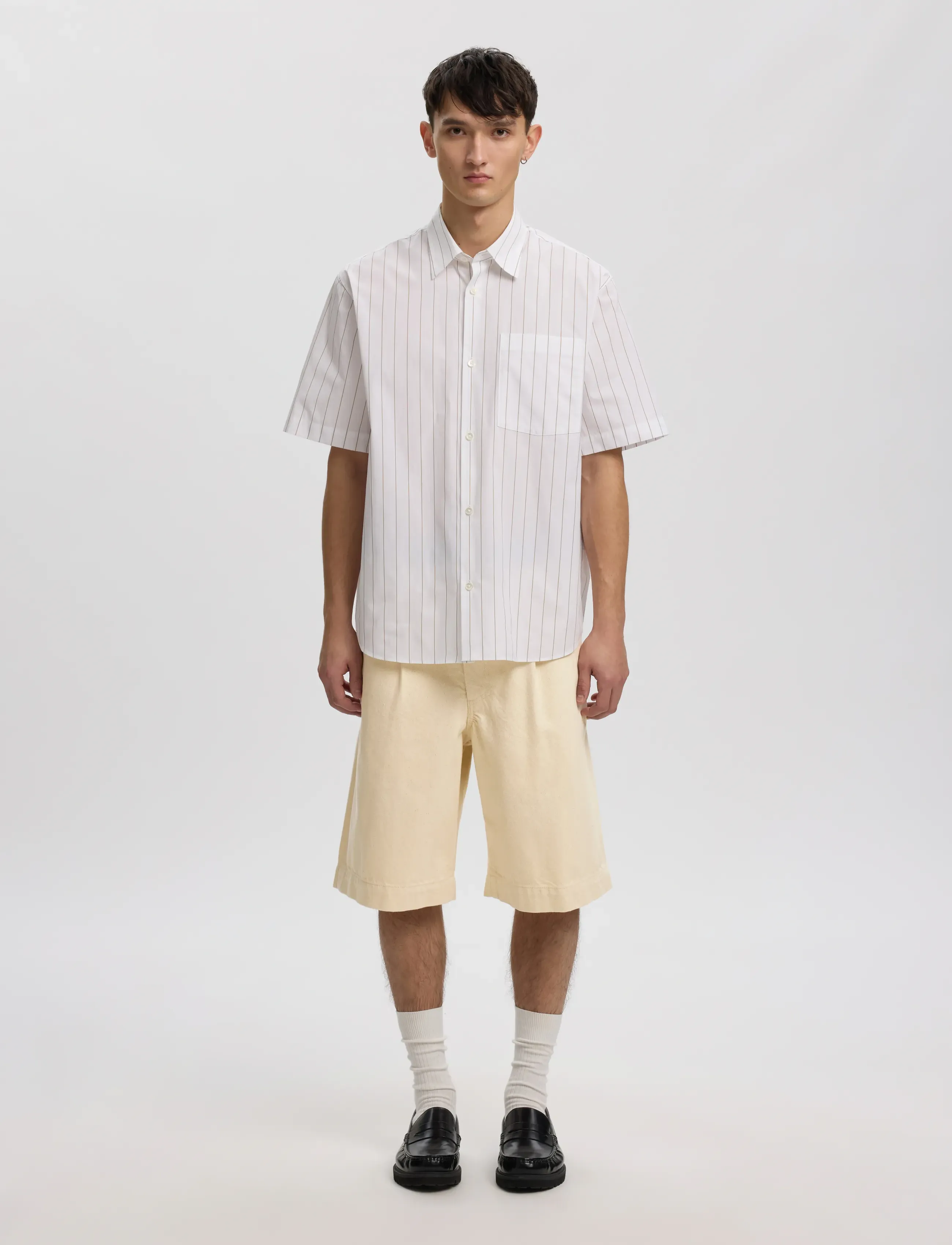 Annarr - ANRTRYGVE SELVEDGE DENIM WHITE SHORTS - white denim - 4
