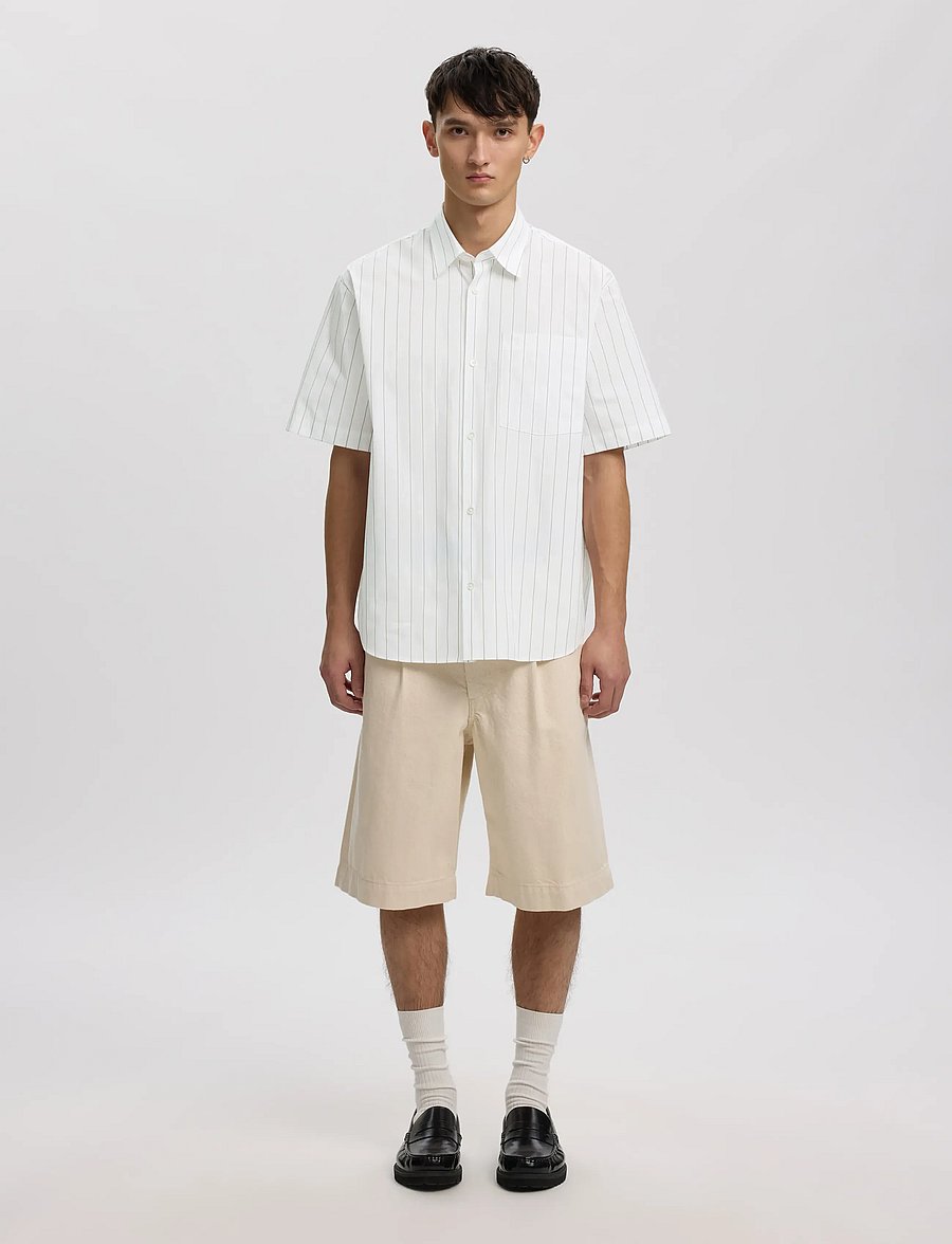 Annarr - ANRASLUND CLASSIC STRIPE SS SHIRT - kortärmade skjortor - brilliant white - 4