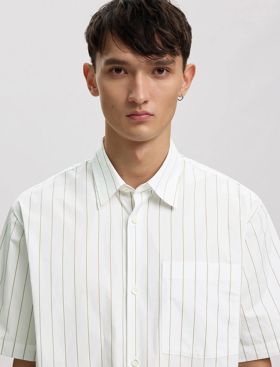 Annarr - ANRASLUND CLASSIC STRIPE SS SHIRT - kortärmade skjortor - brilliant white - 5