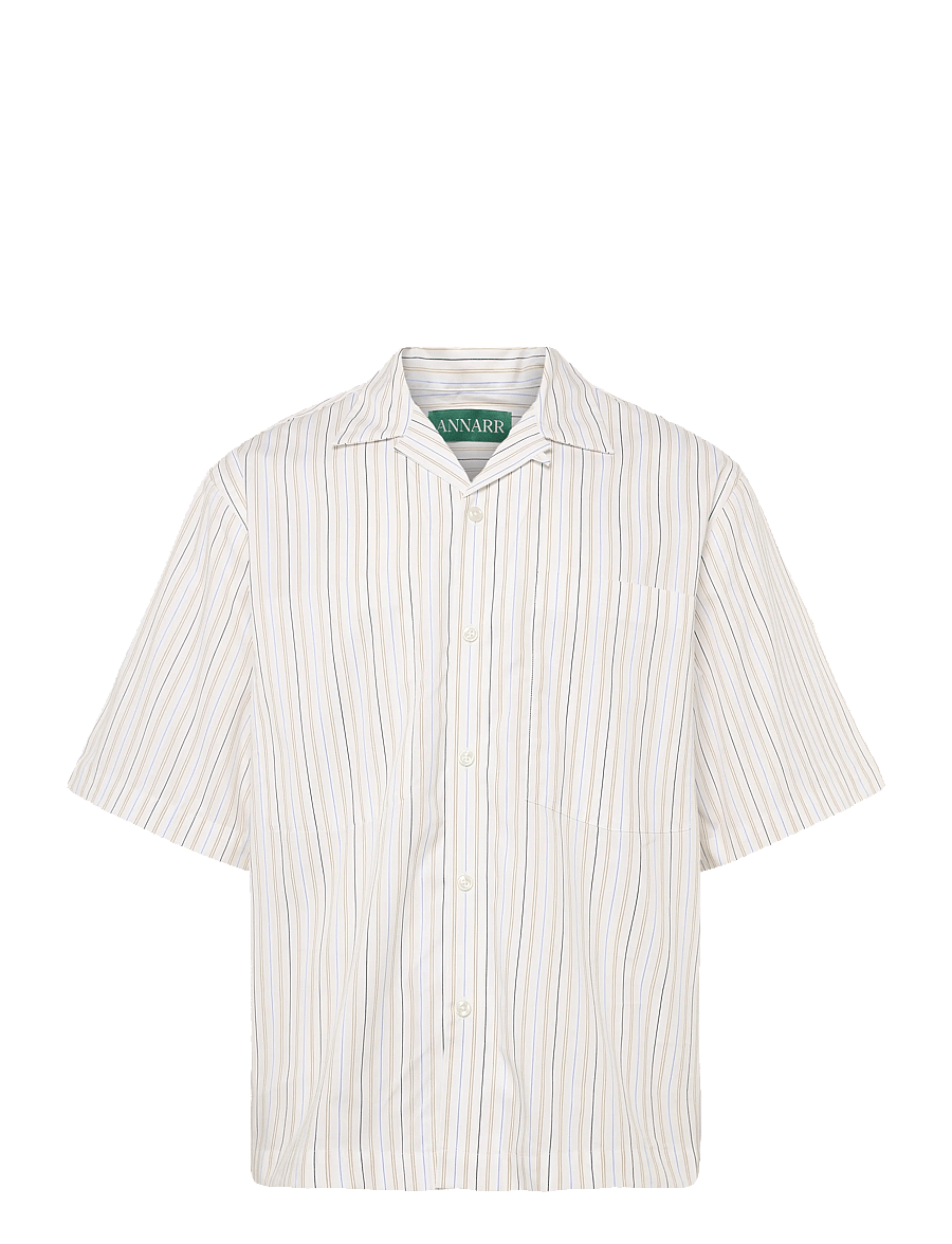 Annarr - ANRREX STRIPES SS SHIRT - gestreifte hemden - egret - 1