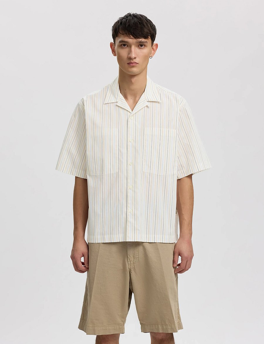 Annarr - ANRREX STRIPES SS SHIRT - gestreifte hemden - egret - 0