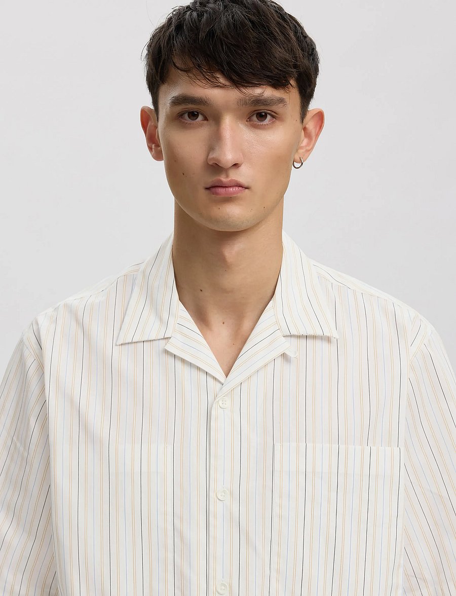 Annarr - ANRREX STRIPES SS SHIRT - gestreifte hemden - egret - 5