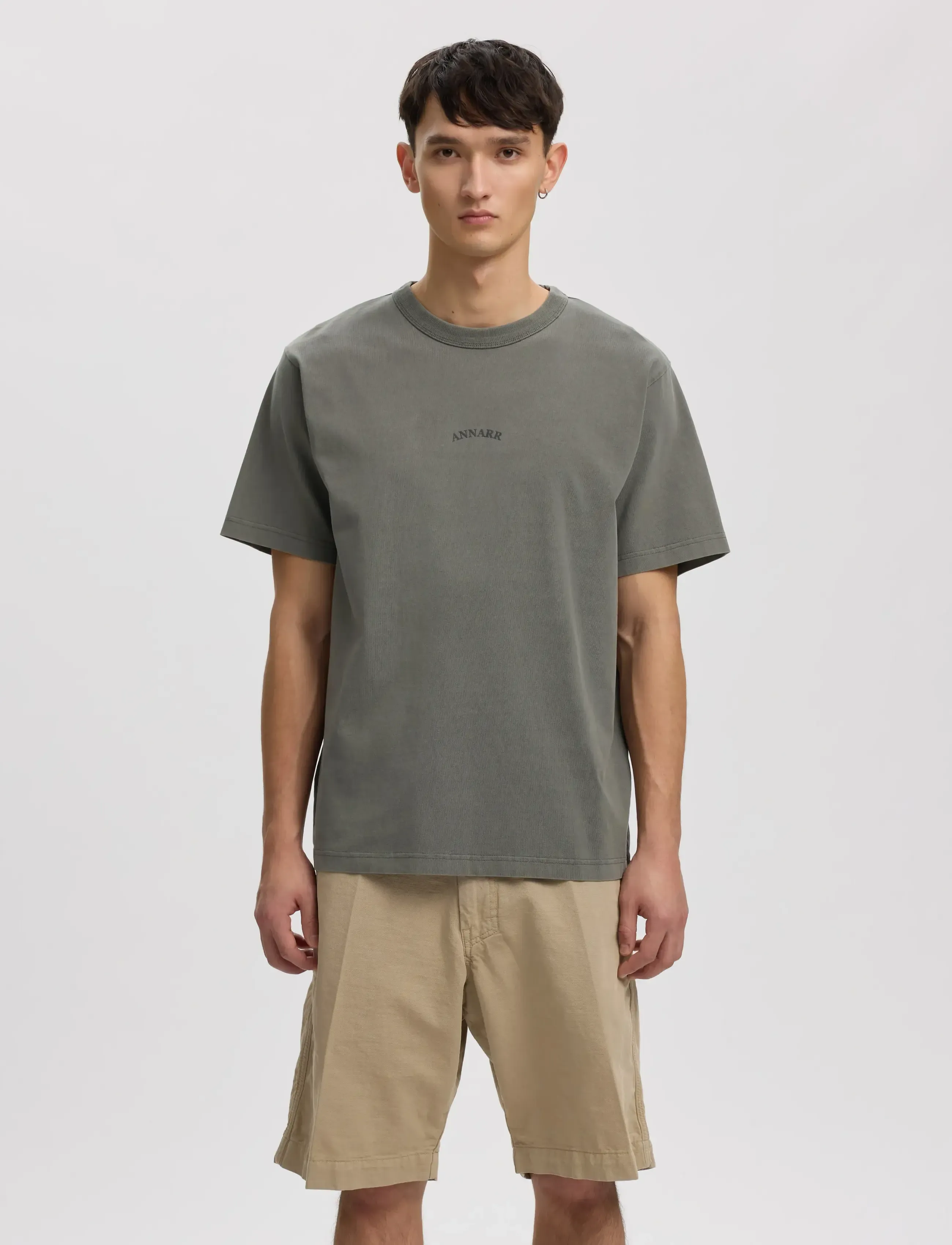 Annarr Anrro Surfer Ss O-Neck Tee, XXL, Grey, T-Shirts > Kortærmede, Herre