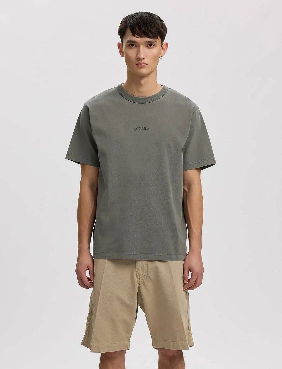 Annarr - ANRRO SURFER SS O-NECK TEE - kurzärmelige t-shirts - pewter - 0