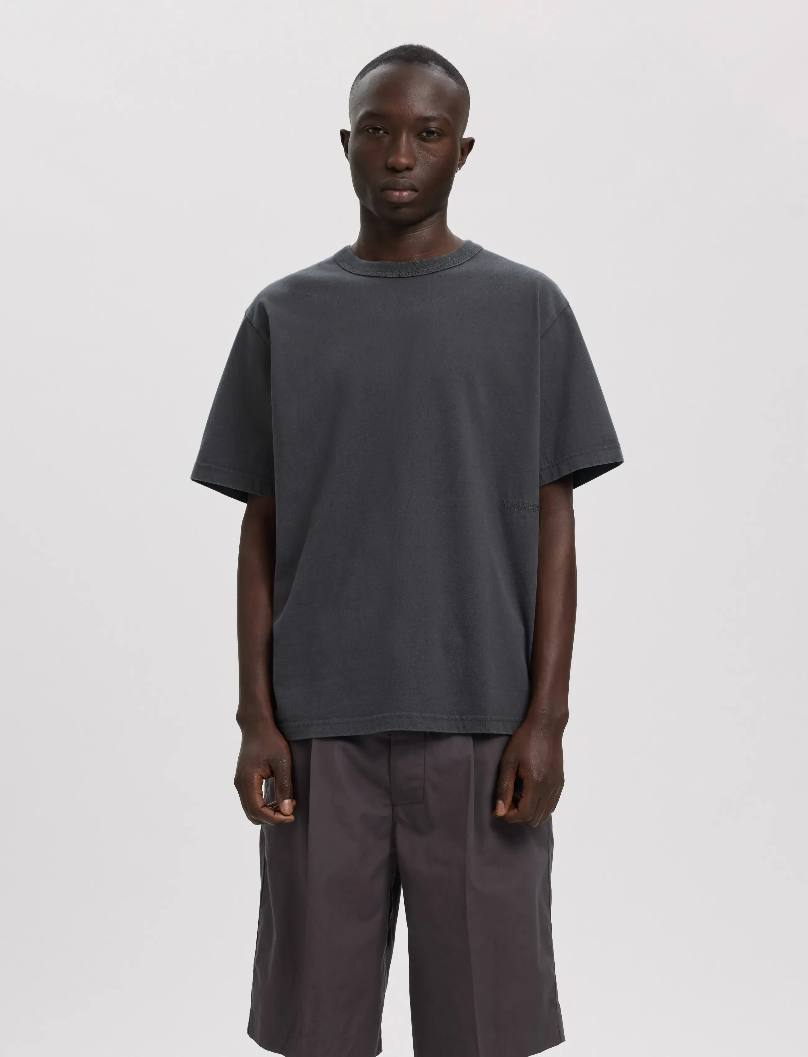 Annarr ANRRO COAST SS O-NECK TEE - T-shirts - FORGED IRON / grey