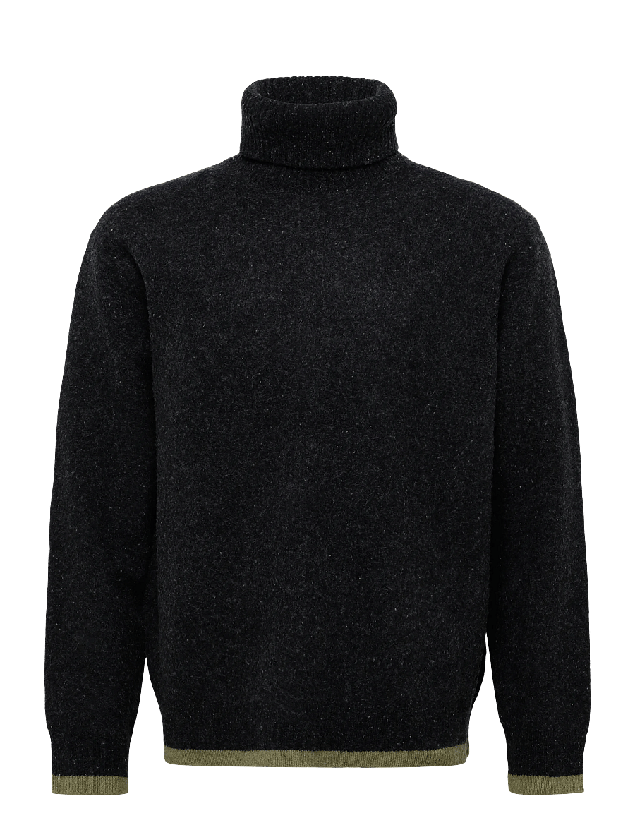 Annarr - ANRSEBASTIAN LS KNIT ROLL NECK - rollkragenpullover - dark grey melange - 0