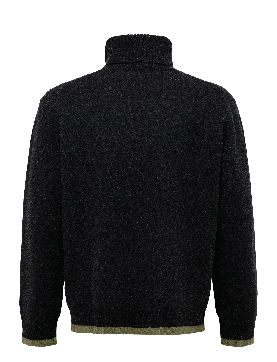 Annarr - ANRSEBASTIAN LS KNIT ROLL NECK - rollkragenpullover - dark grey melange - 1