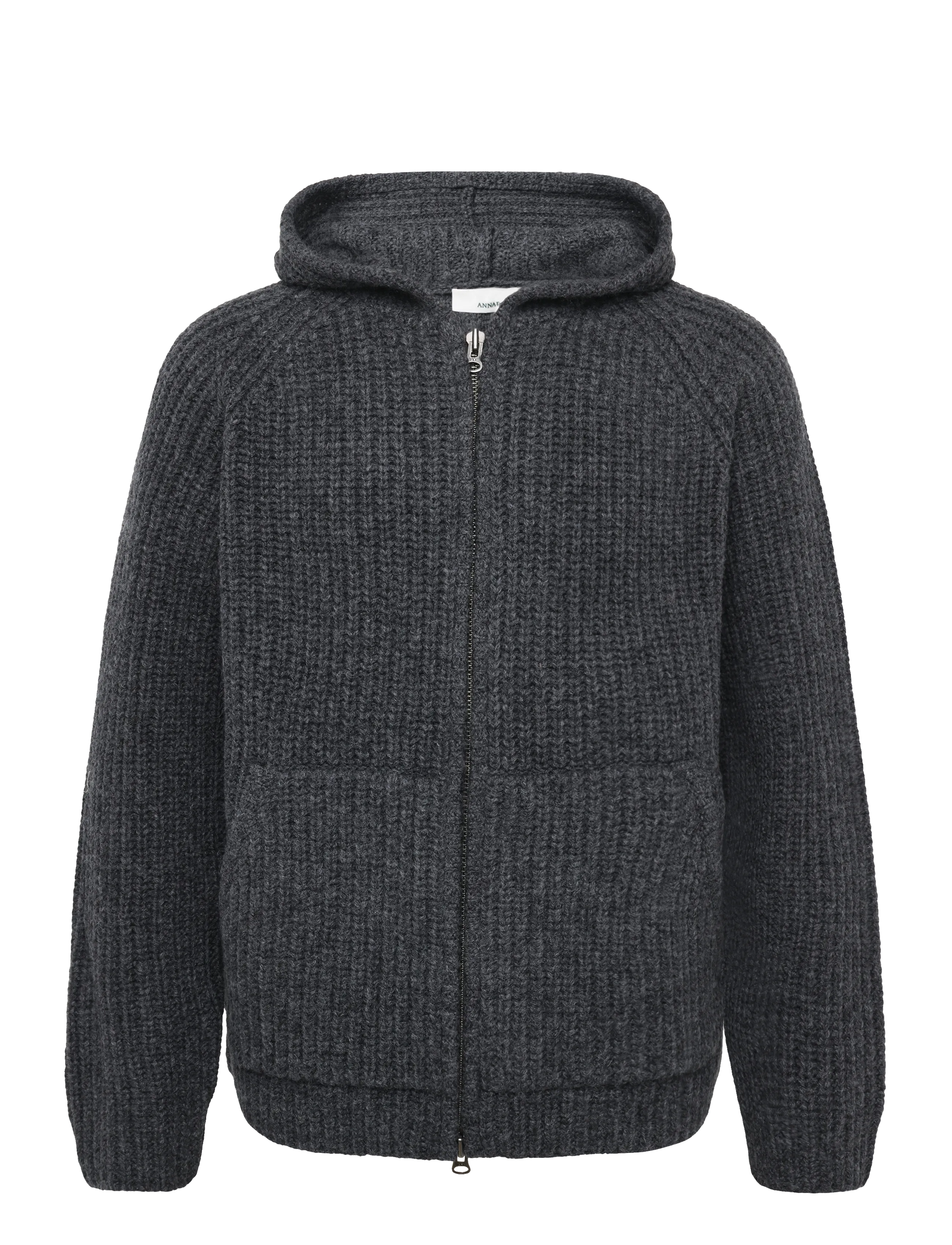 Annarr ANRFRED LS KNIT WOOL HOODIE - Cardigans - CHARCOAL GRAY / grey