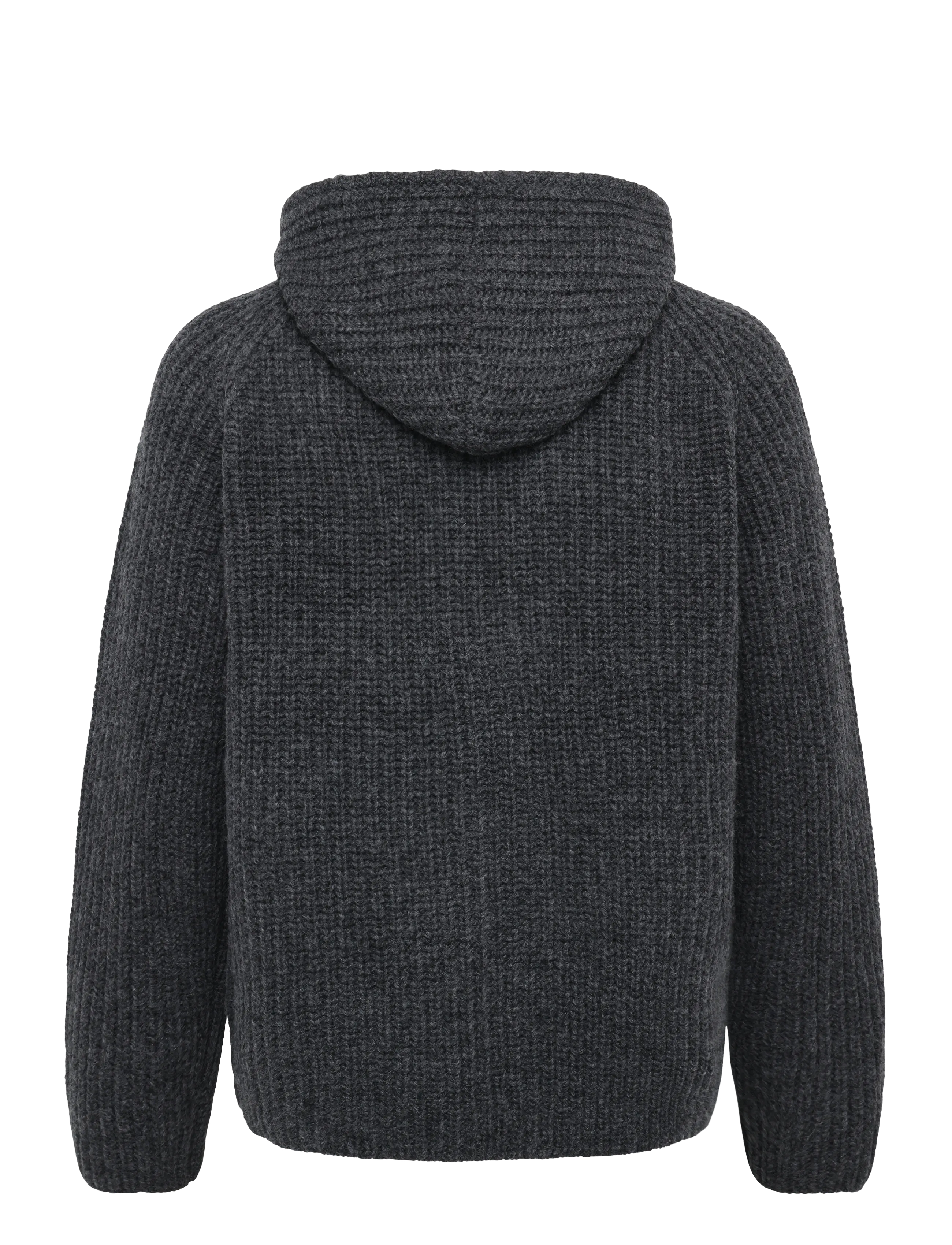 Annarr - ANRFRED LS KNIT WOOL HOODIE - autumn clothing - charcoal gray - 2