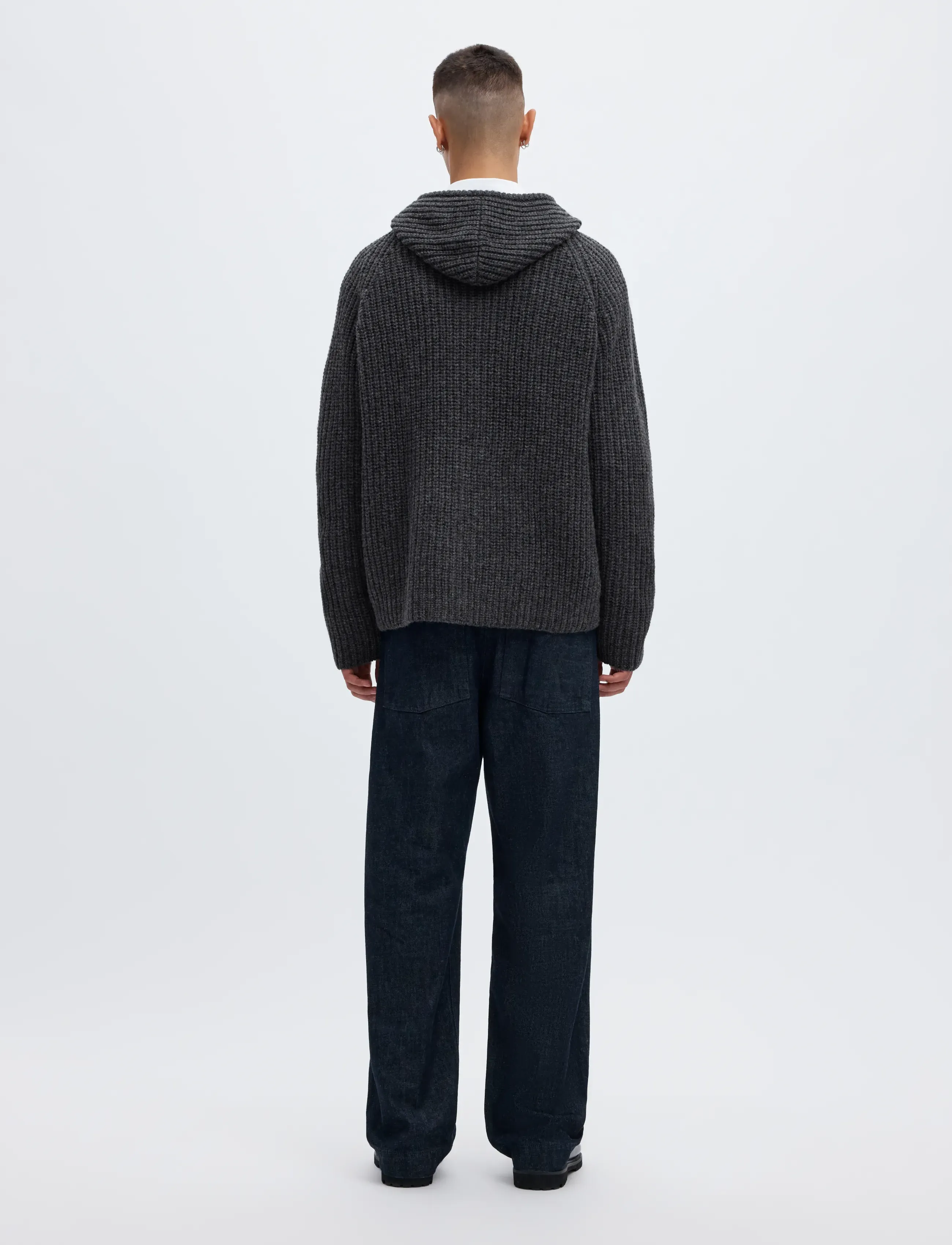 Annarr - ANRFRED LS KNIT WOOL HOODIE - charcoal gray - 2