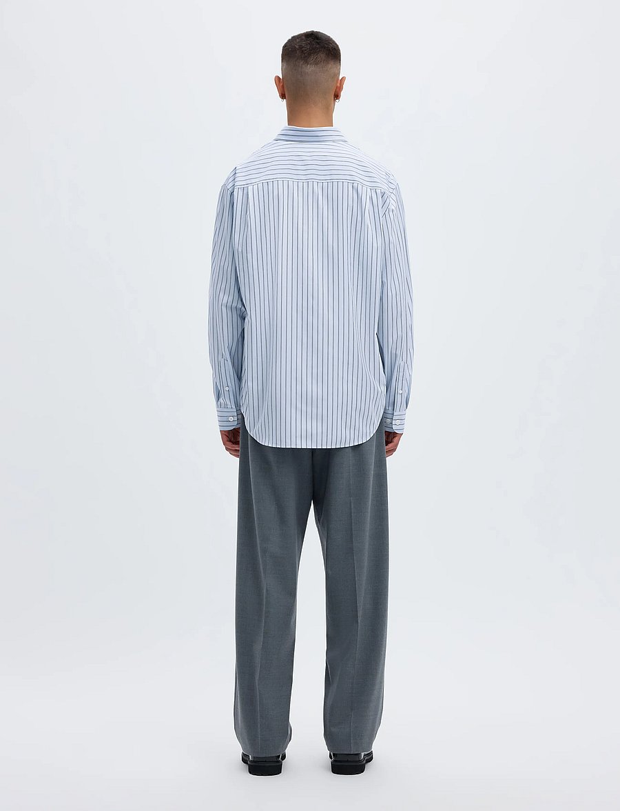 Annarr - ANRASLUND STRIPED POPLIN LS SHIRT - stribede skjorter - light blue - 2