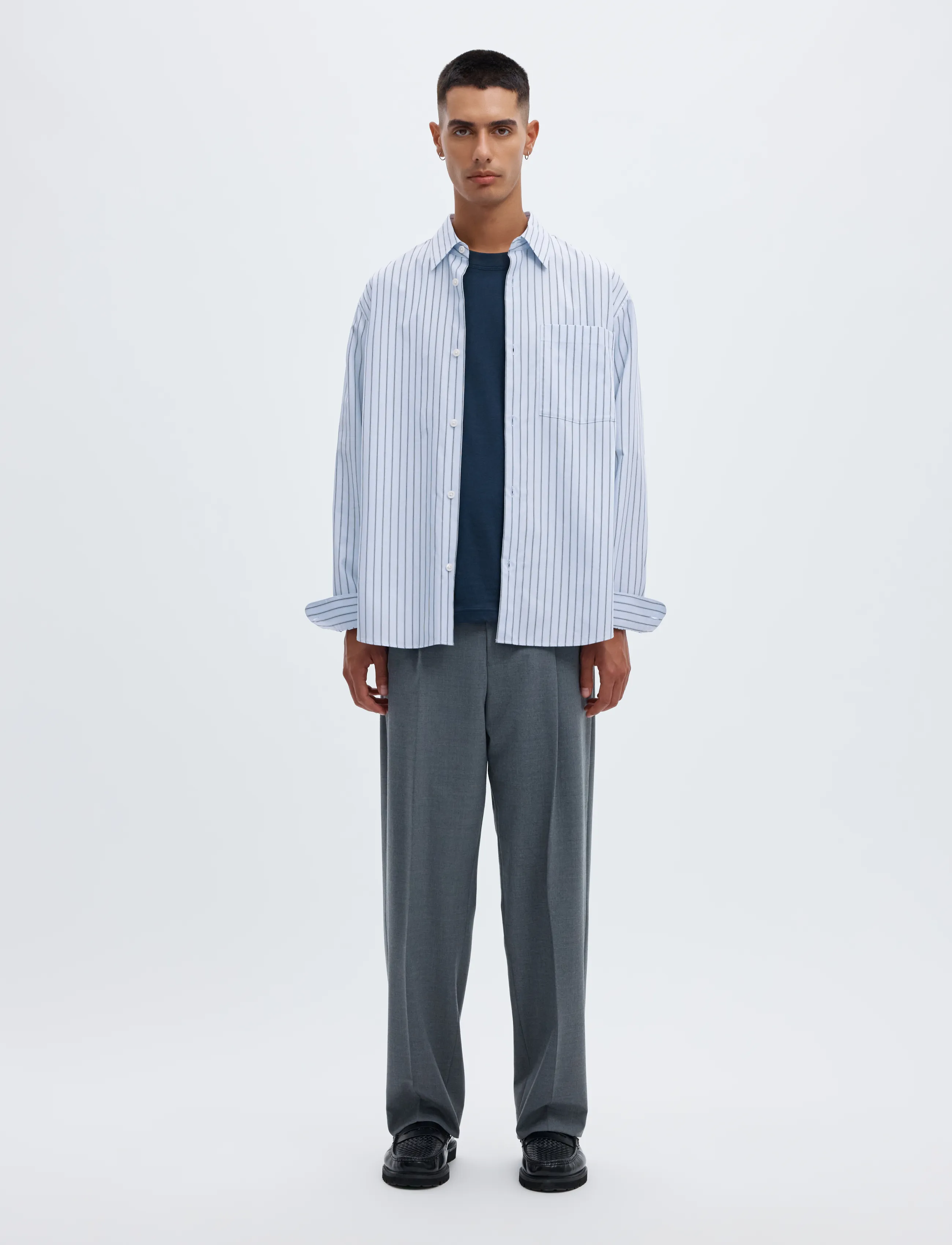 Annarr - ANRASLUND STRIPED POPLIN LS SHIRT - light blue - 3