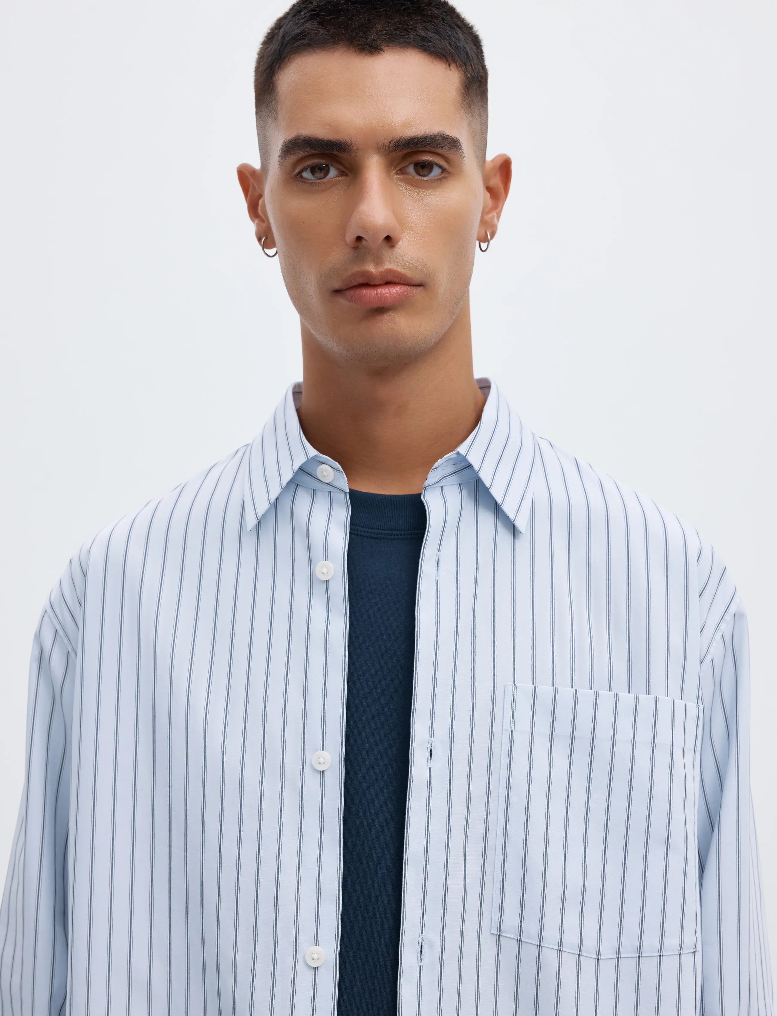 Annarr - ANRASLUND STRIPED POPLIN LS SHIRT - light blue - 4