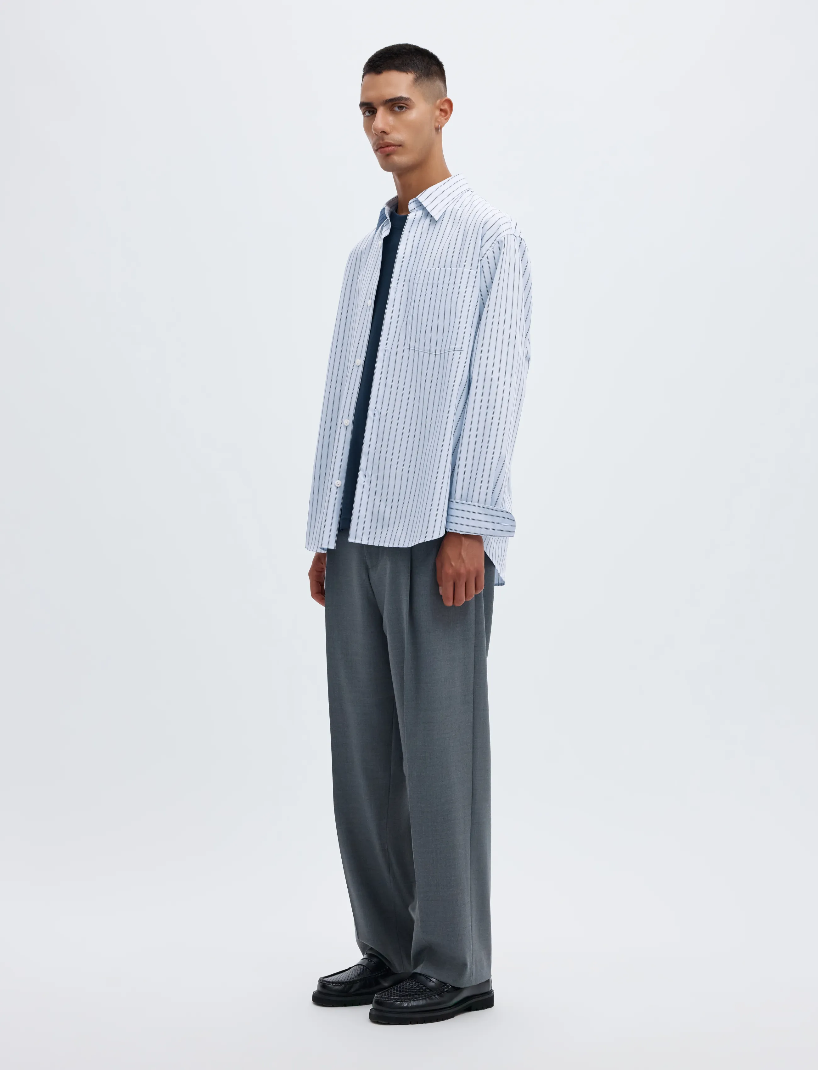 Annarr - ANRASLUND STRIPED POPLIN LS SHIRT - light blue - 5