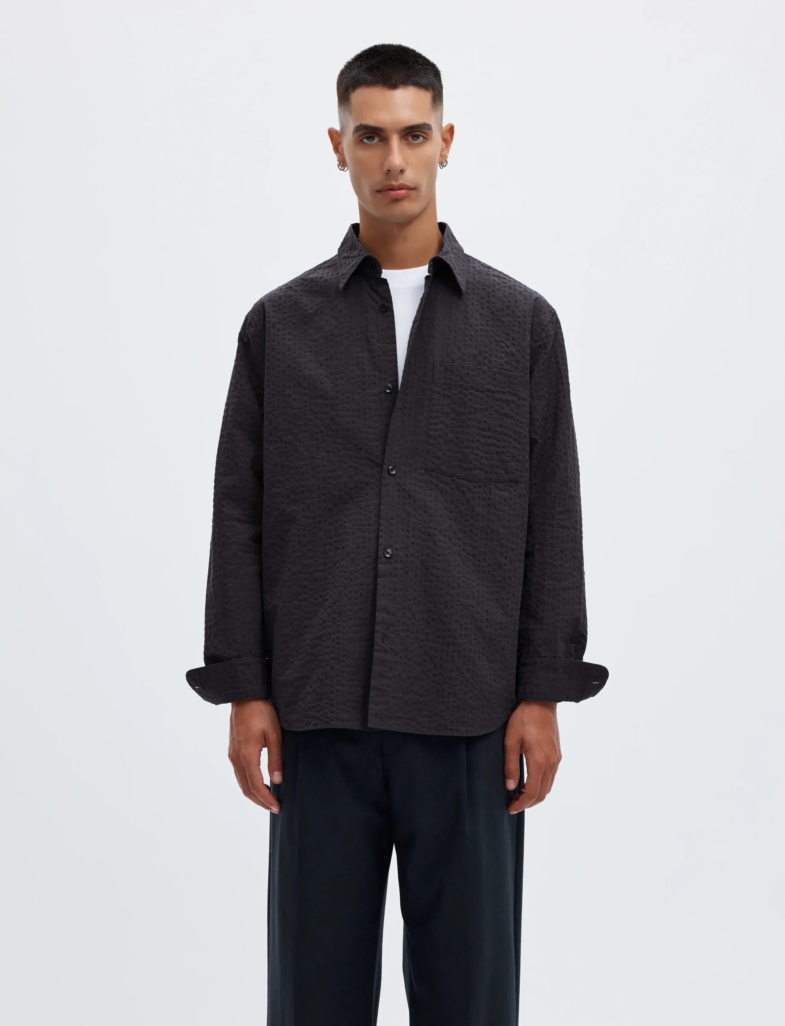 Annarr ANRASLUND TEXTURE LS SHIRT - Kleidung - NINE IRON / grey