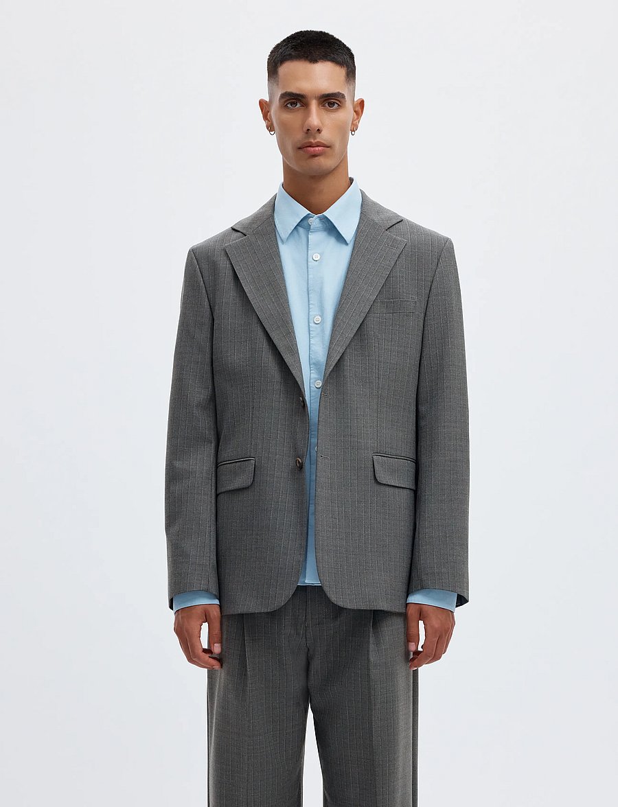 Annarr - ANRTOKI 263 WOOL BLEND BLAZER - Üherealised pintsakud - dark grey melange - 0