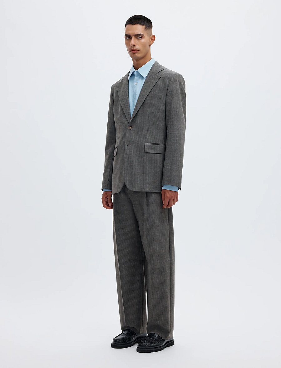 Annarr - ANRTOKI 263 WOOL BLEND BLAZER - Üherealised pintsakud - dark grey melange - 5