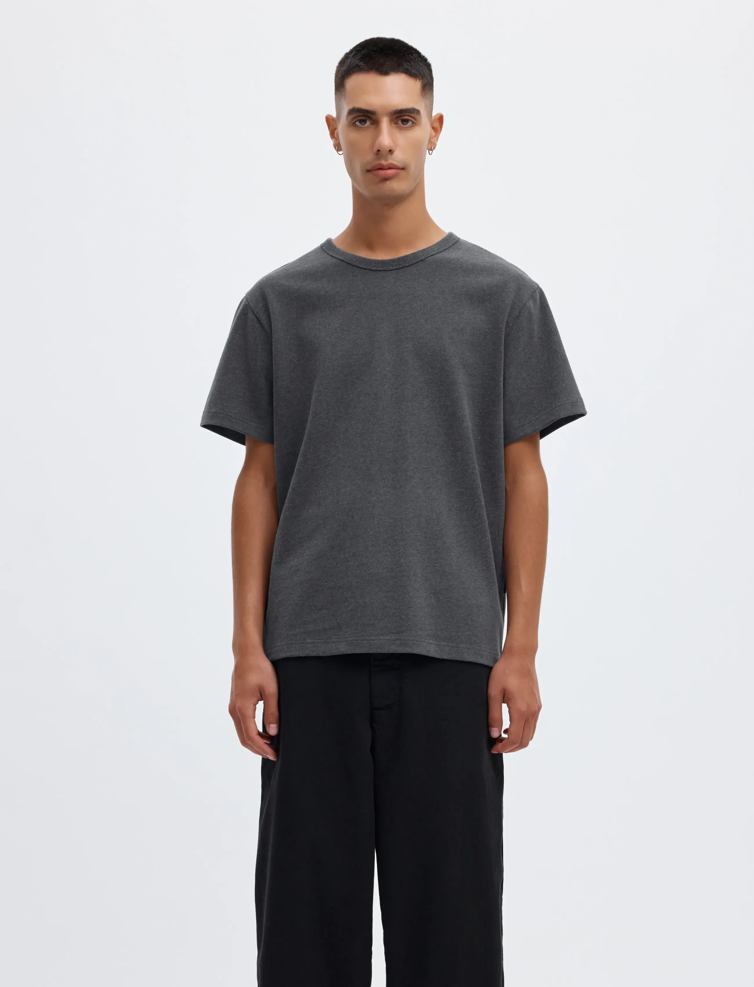 Annarr ANRED SS O-NECK TEE - T-shirts - CHARCOAL ART / grey