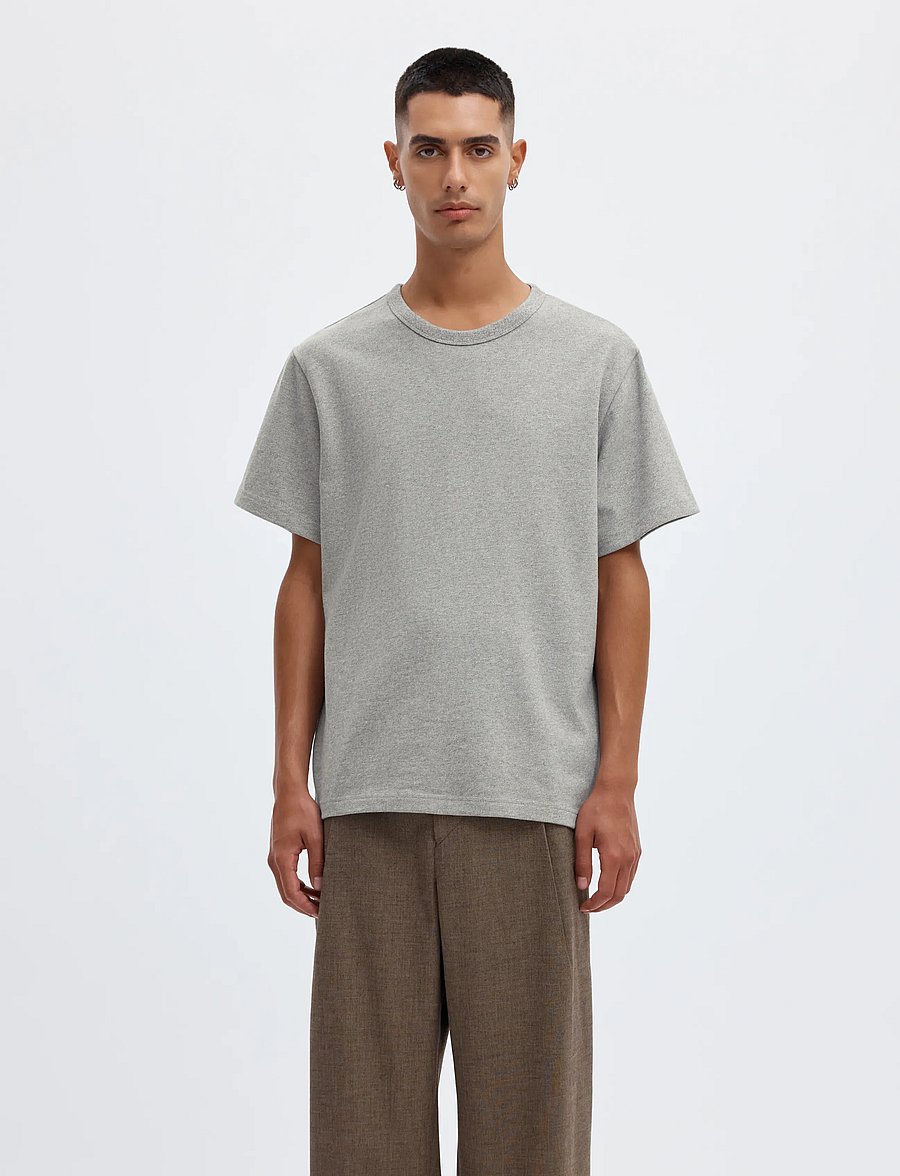Annarr - ANRED SS O-NECK TEE - kortærmede t-shirts - light grey melange - 0
